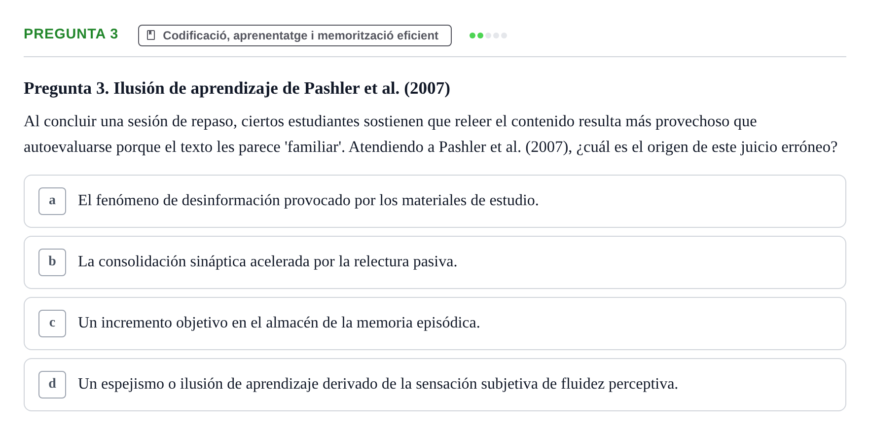 Enunciado: Pregunta 3 · Memoria I Representació UB 2008