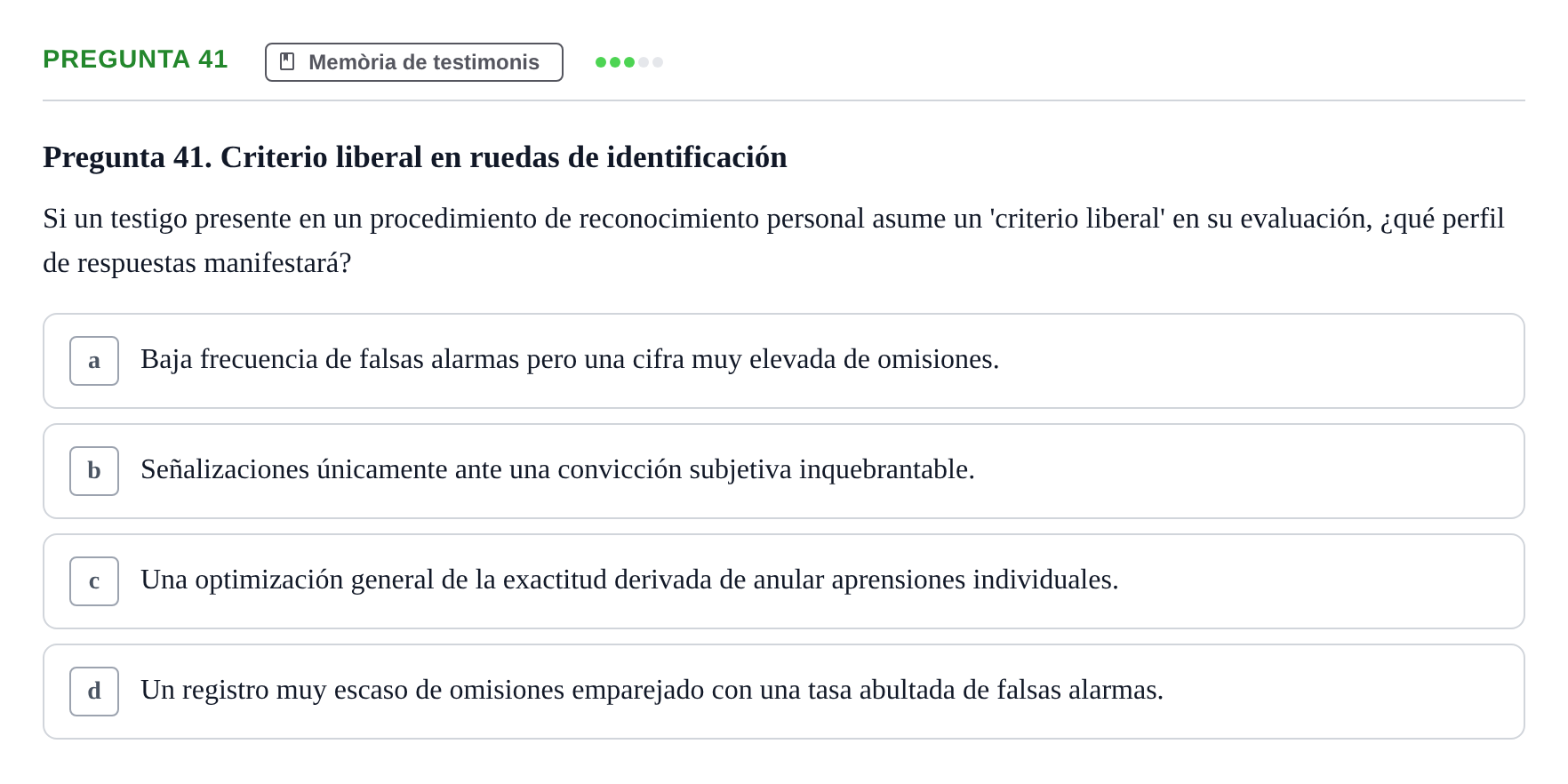 Enunciado: Pregunta 41 · Memoria I Representació UB 2008