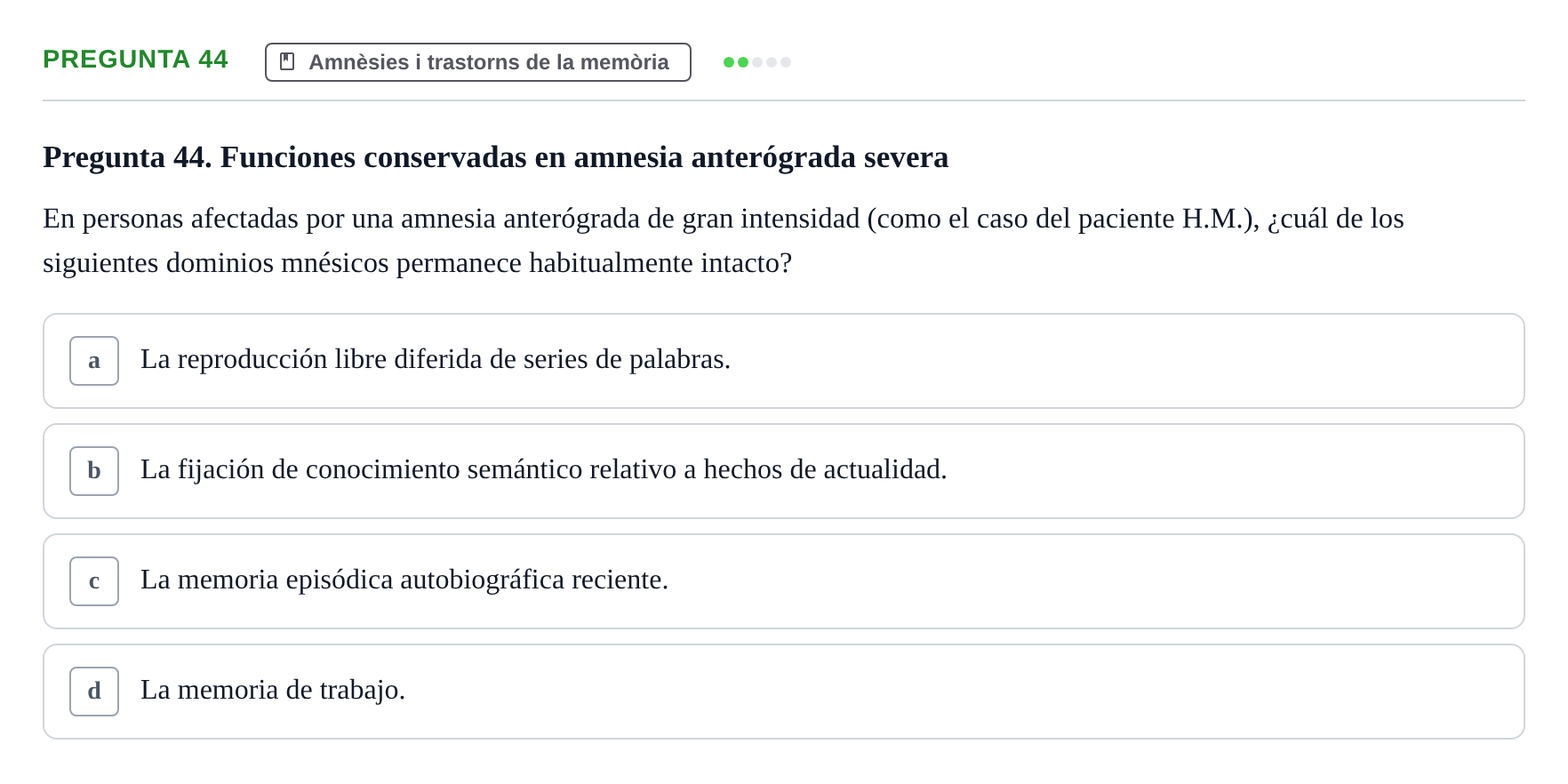 Enunciado: Pregunta 44 · Memoria I Representació UB 2008