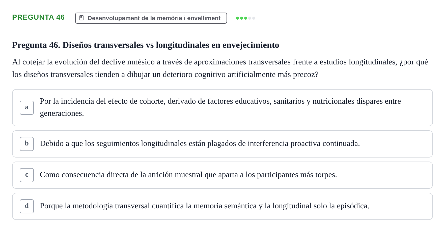 Enunciado: Pregunta 46 · Memoria I Representació UB 2008