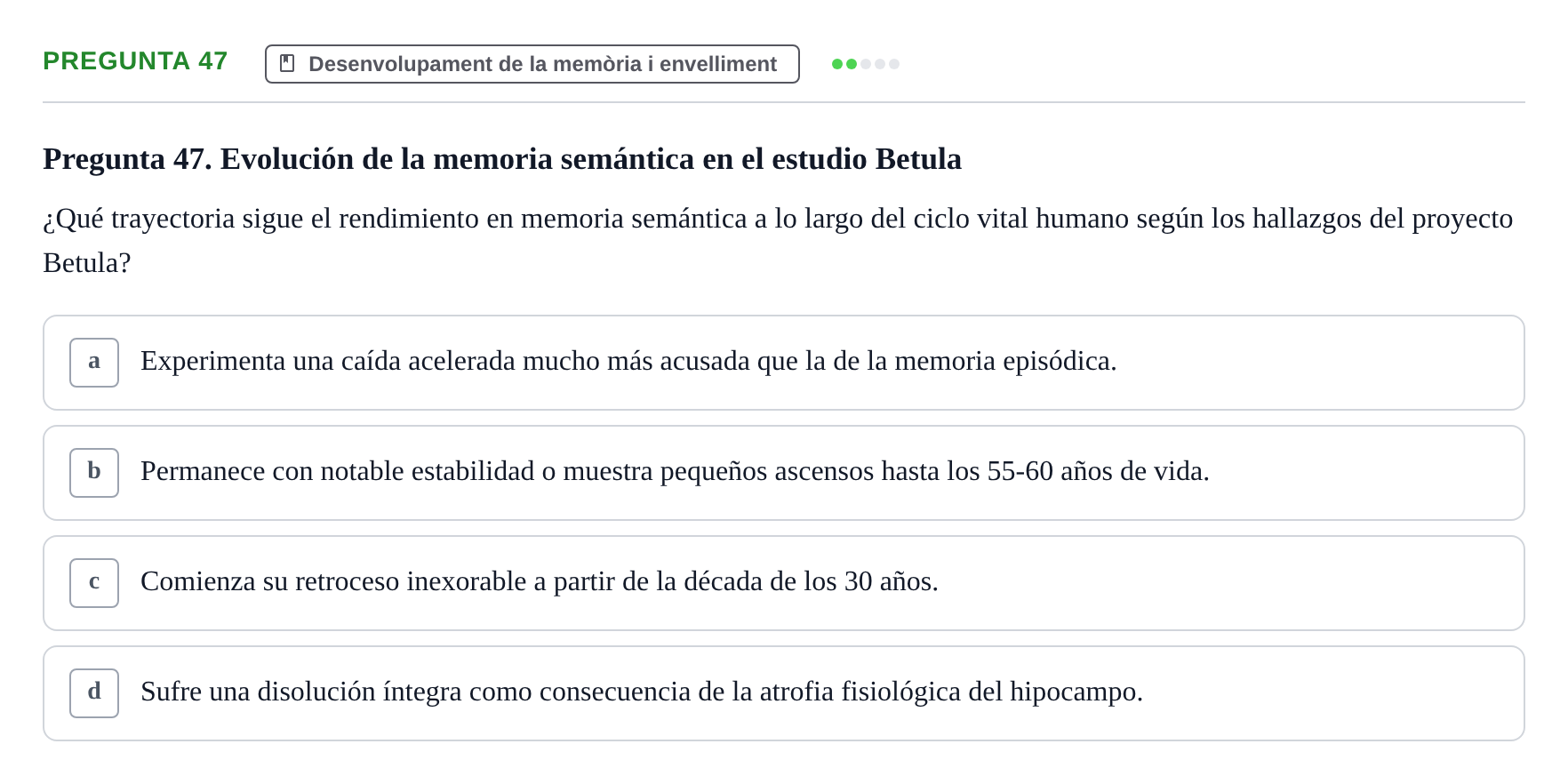 Enunciado: Pregunta 47 · Memoria I Representació UB 2008