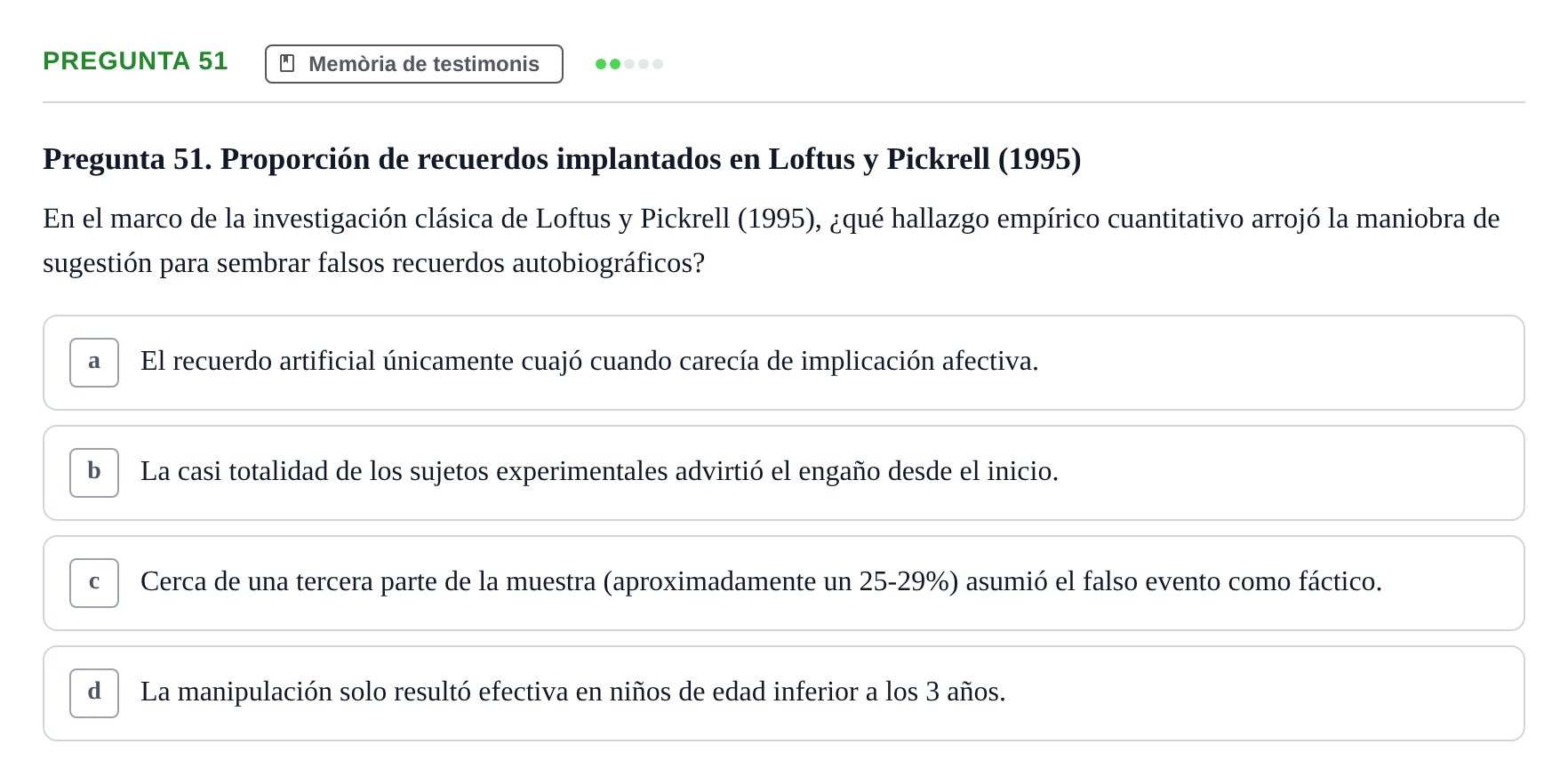 Enunciado: Pregunta 51 · Memoria I Representació UB 2008