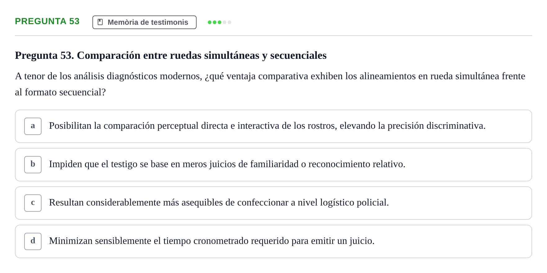 Enunciado: Pregunta 53 · Memoria I Representació UB 2008