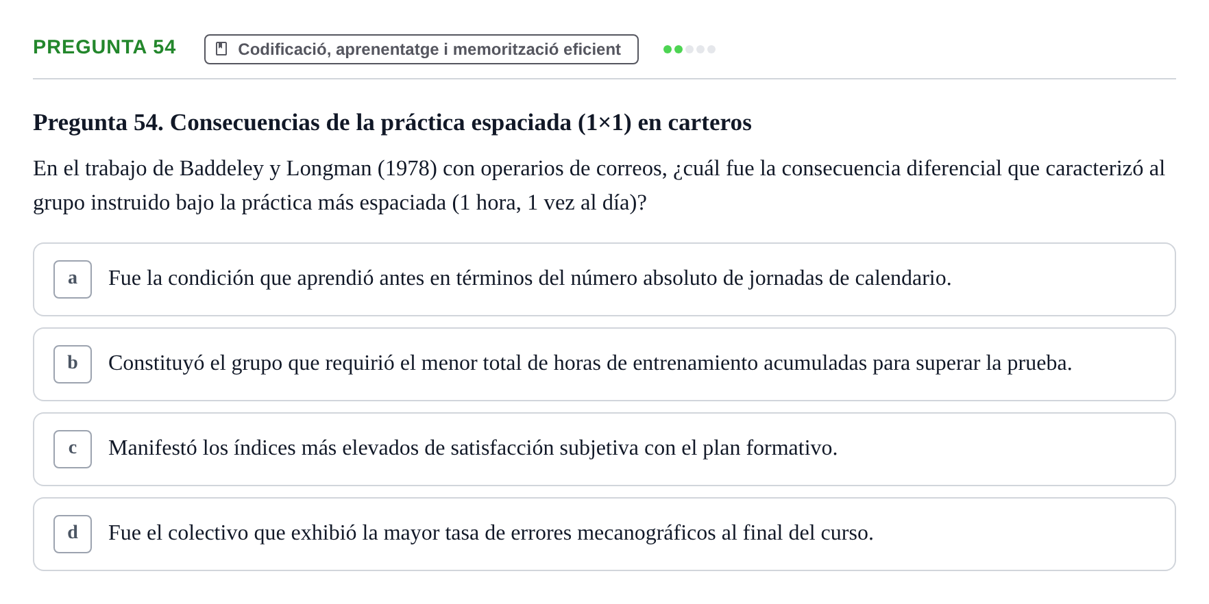 Enunciado: Pregunta 54 · Memoria I Representació UB 2008
