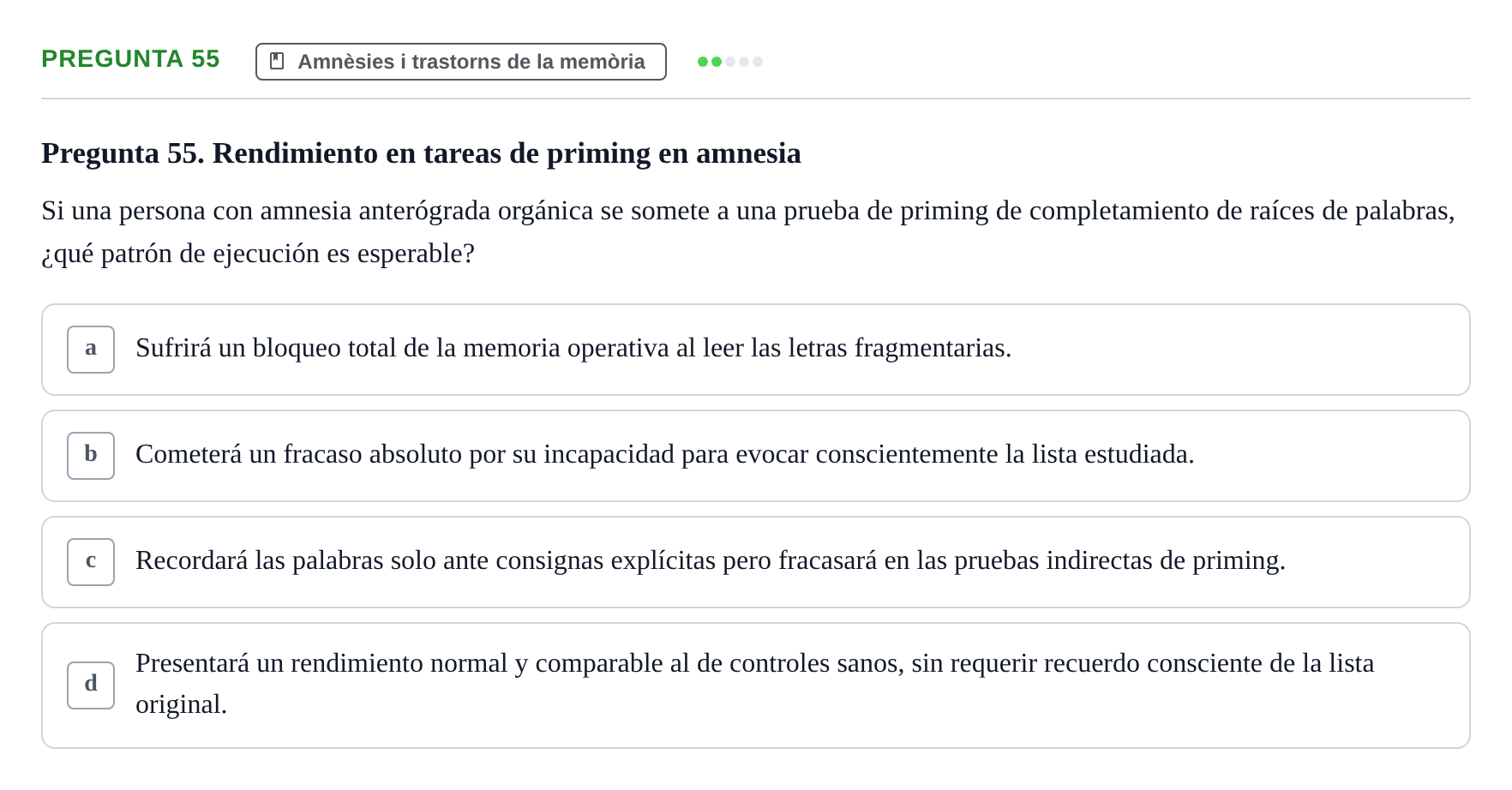 Enunciado: Pregunta 55 · Memoria I Representació UB 2008