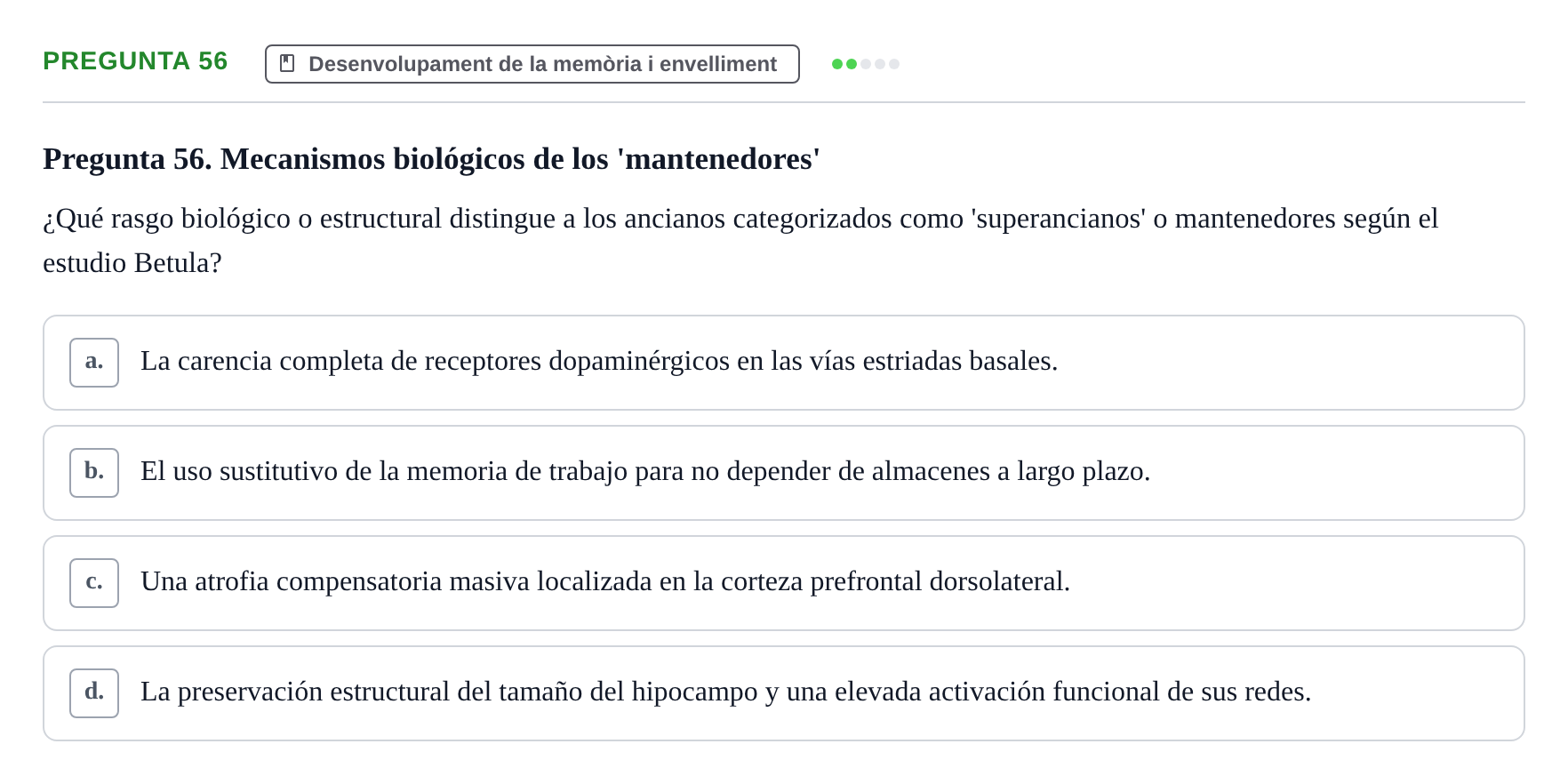 Enunciado: Pregunta 56 · Memoria I Representació UB 2008