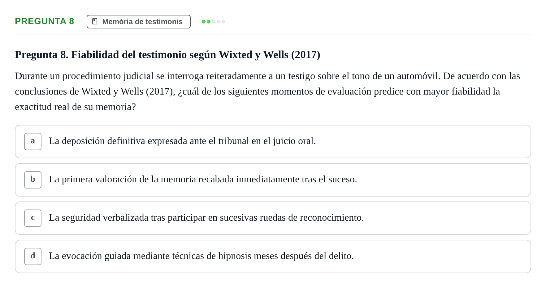 Enunciado: Pregunta 8 · Memoria I Representació UB 2008