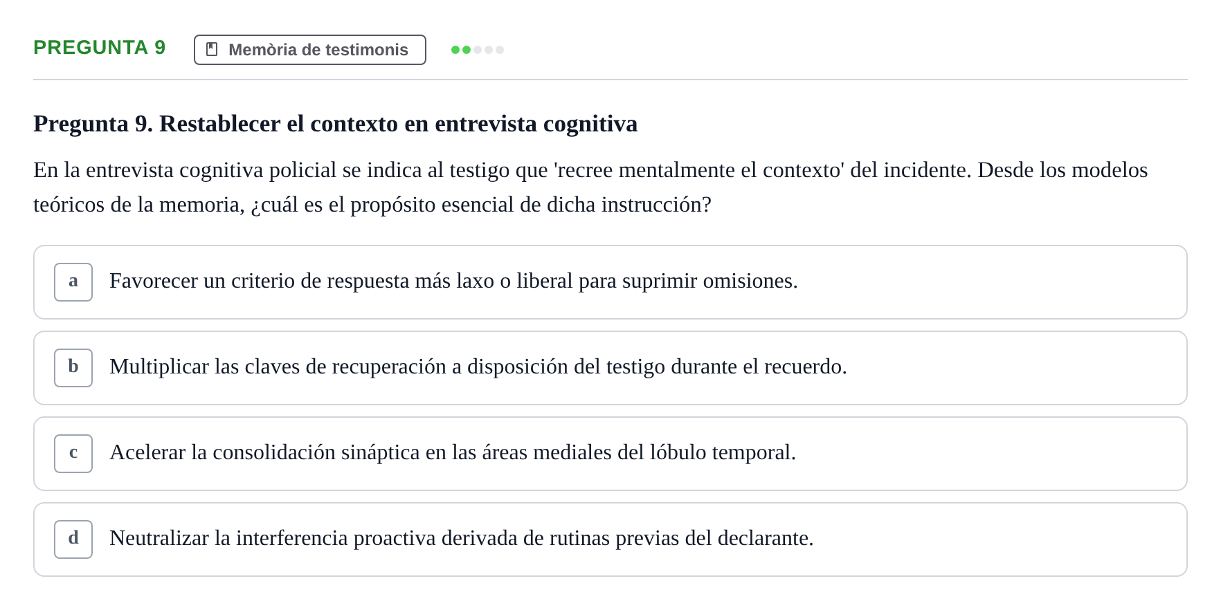 Enunciado: Pregunta 9 · Memoria I Representació UB 2008