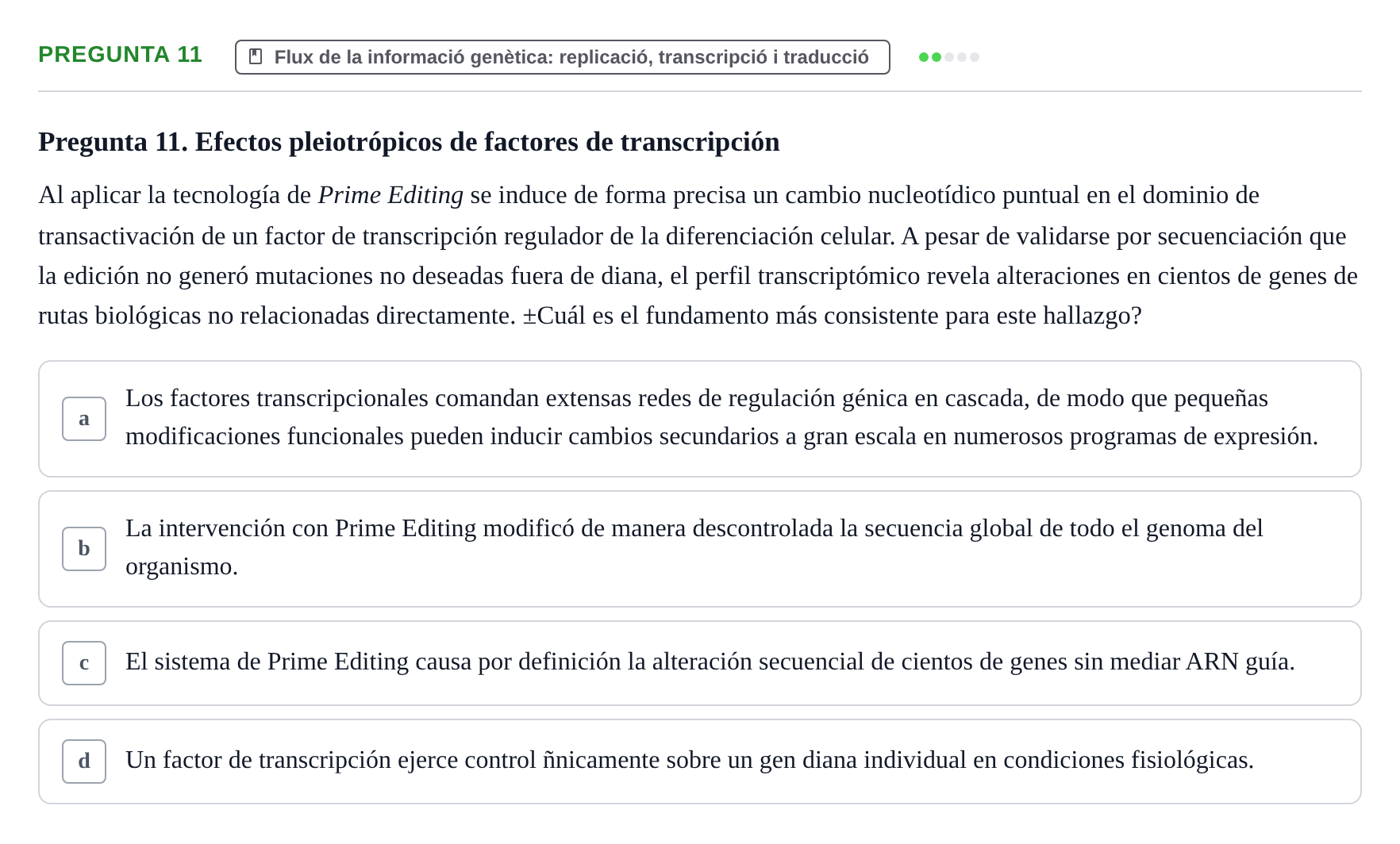Enunciado: Pregunta 11