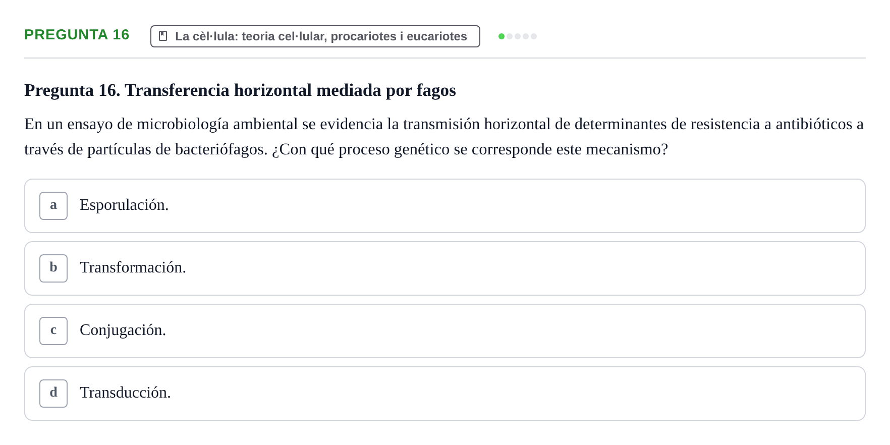 Enunciado: Pregunta 16