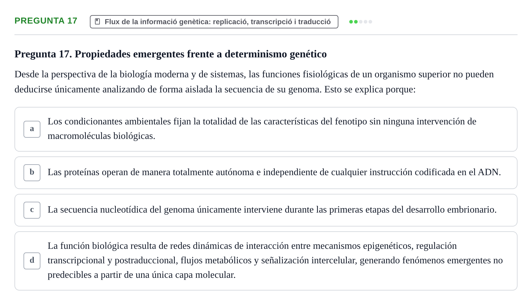 Enunciado: Pregunta 17
