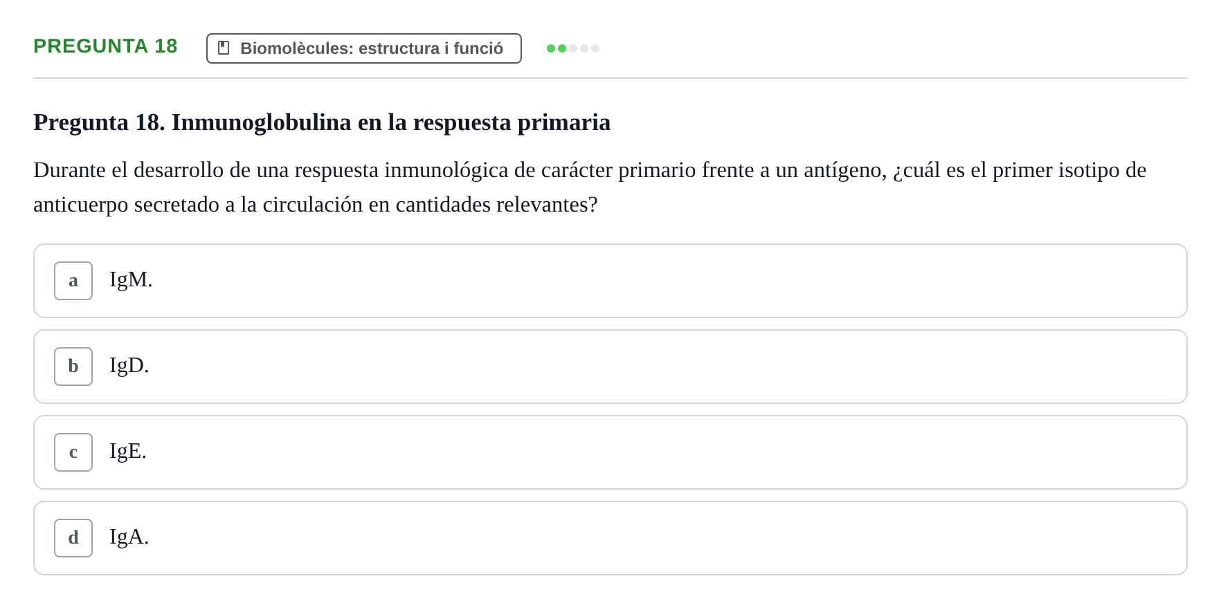 Enunciado: Pregunta 18