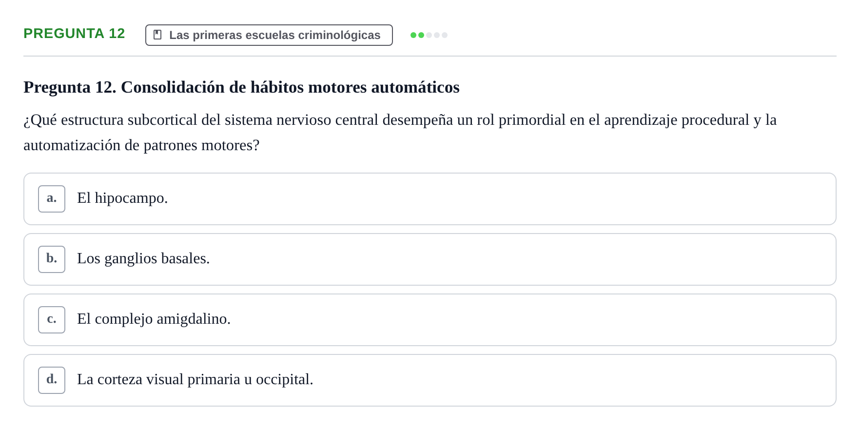 Enunciado: Pregunta 12
