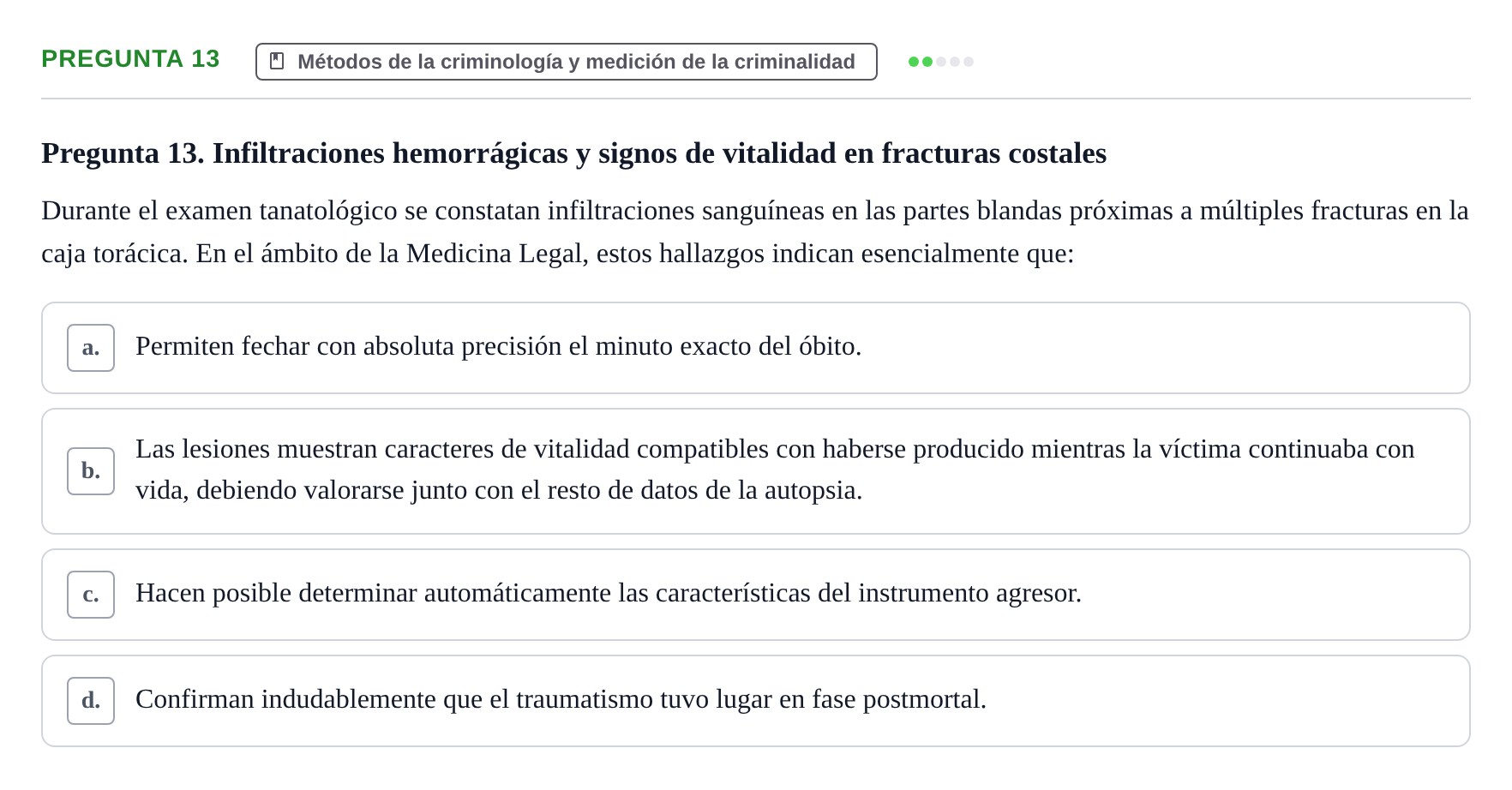 Enunciado: Pregunta 13