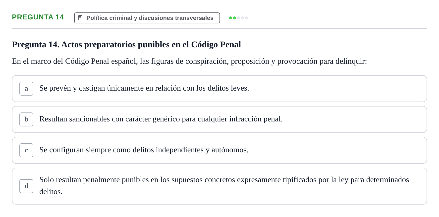 Enunciado: Pregunta 14