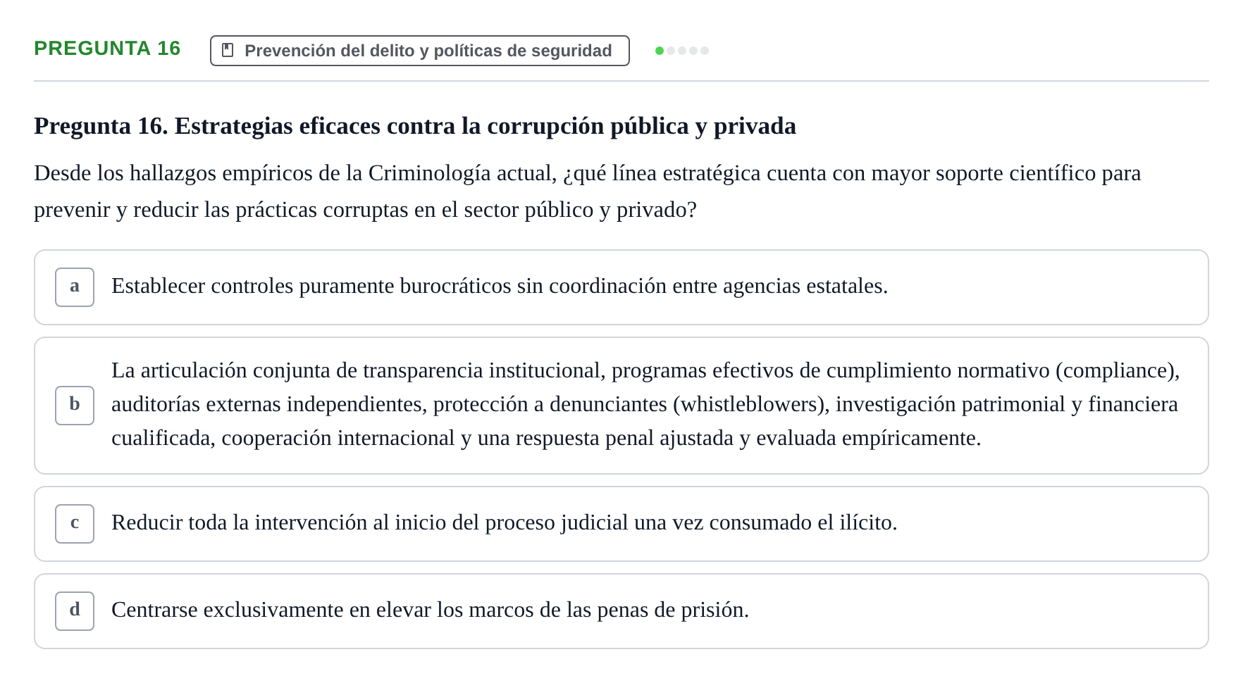 Enunciado: Pregunta 16