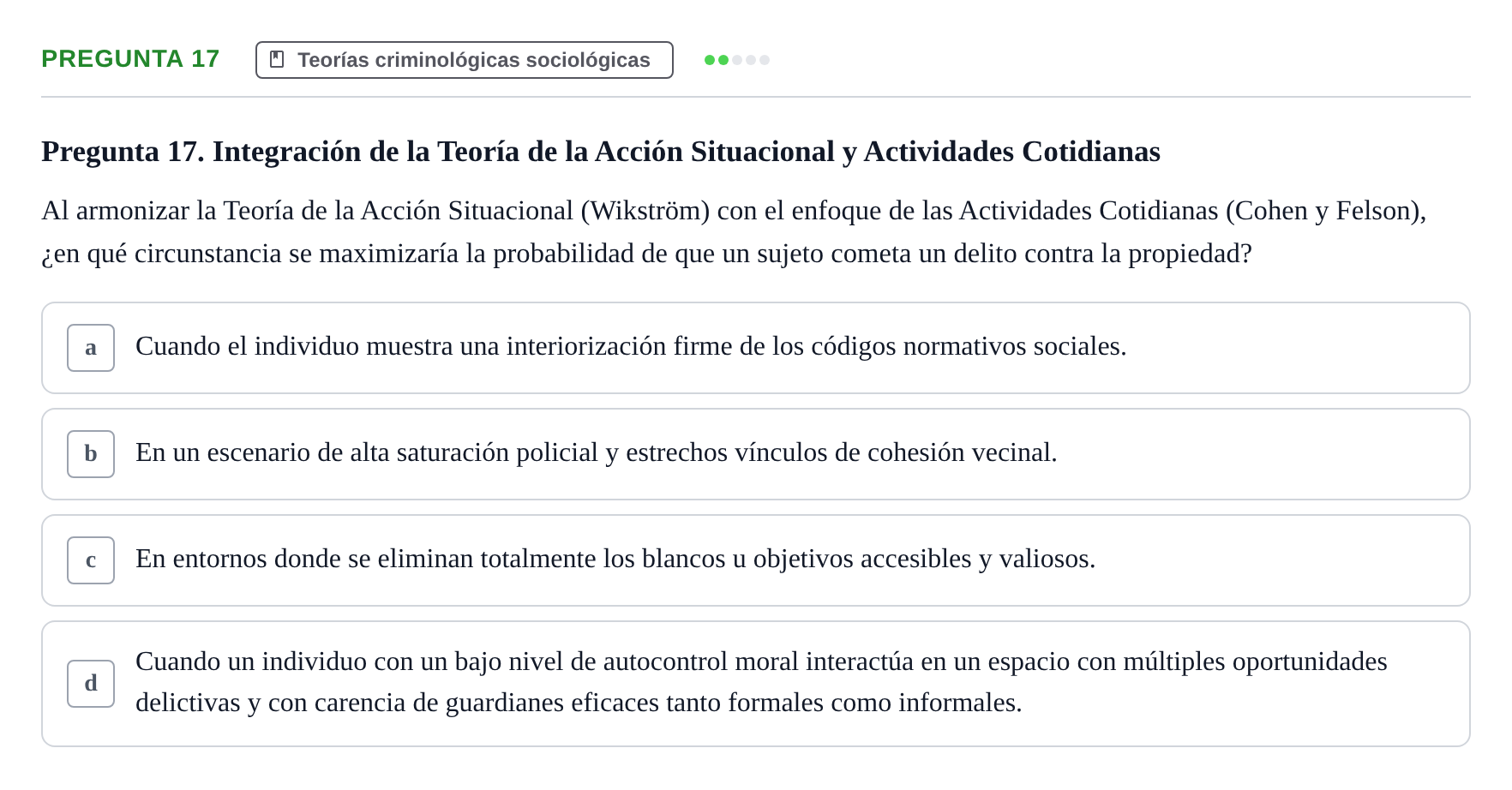 Enunciado: Pregunta 17