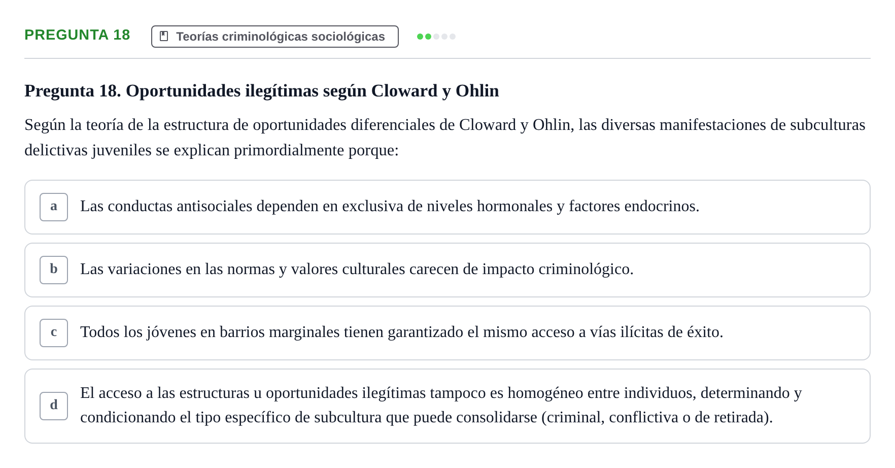 Enunciado: Pregunta 18