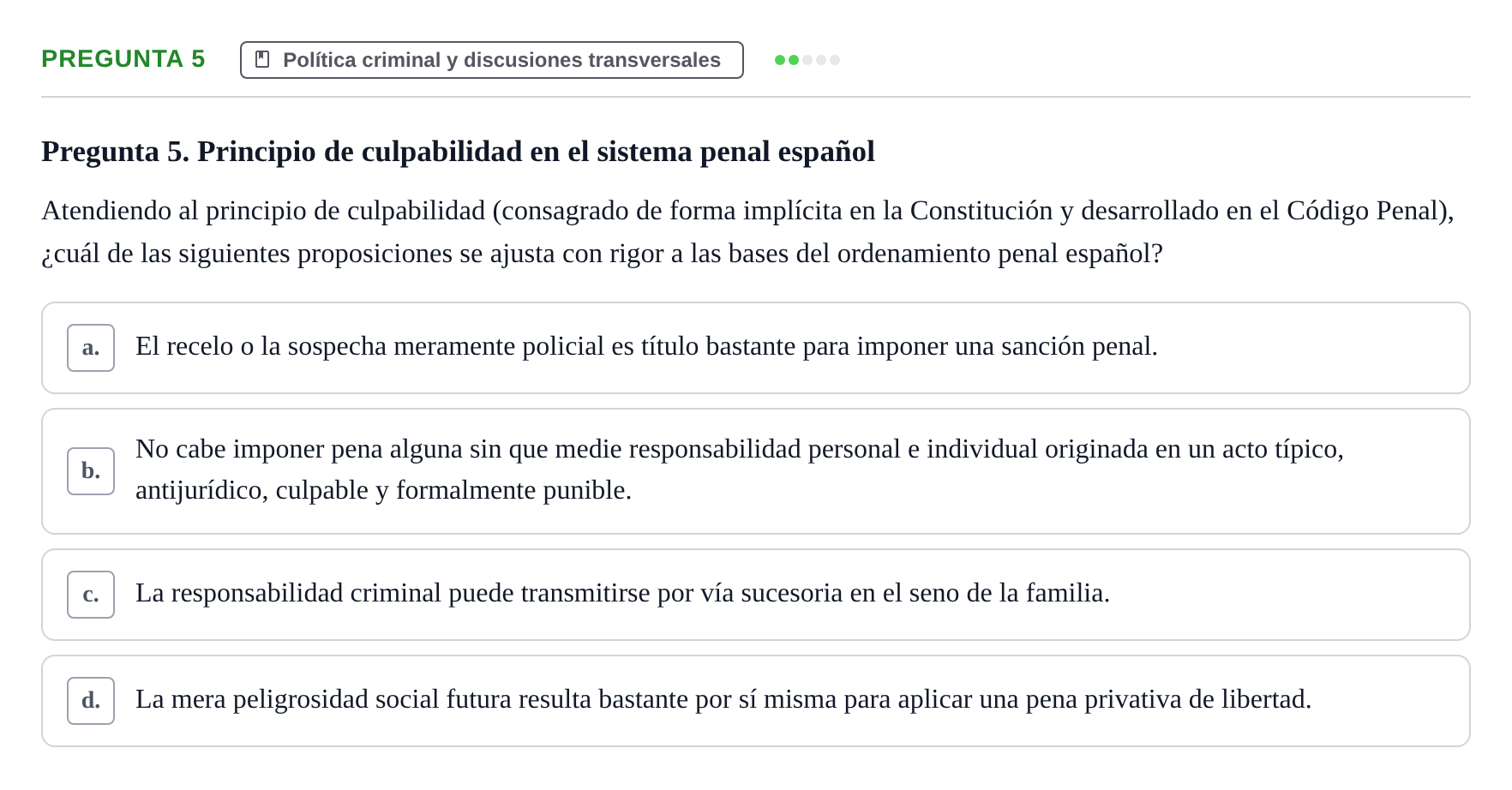 Enunciado: Pregunta 5