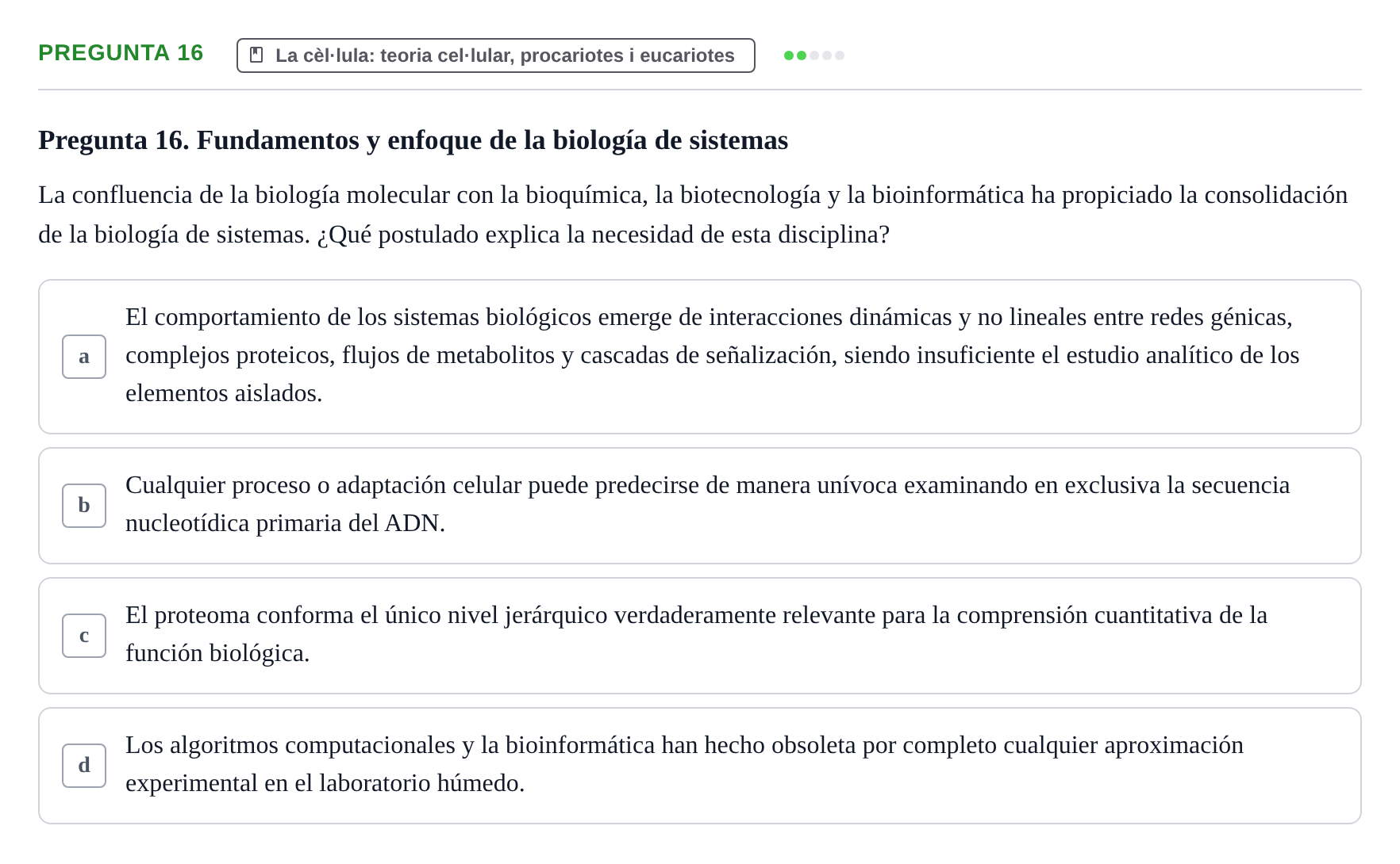 Enunciado: Pregunta 16