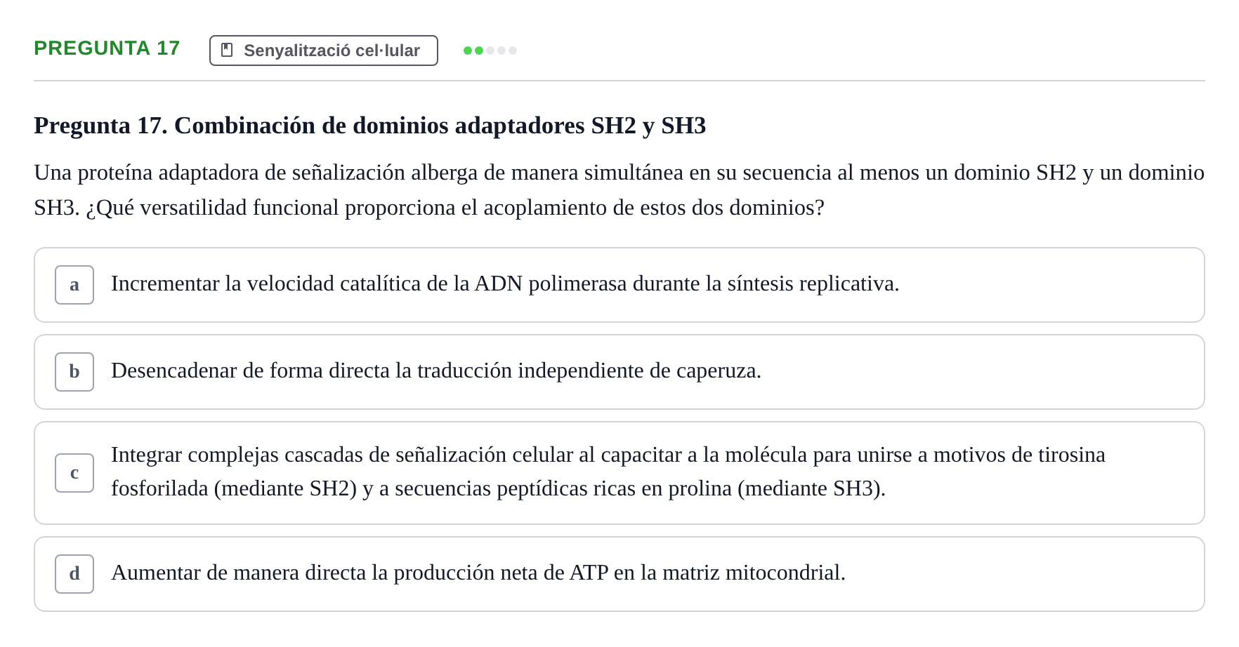 Enunciado: Pregunta 17