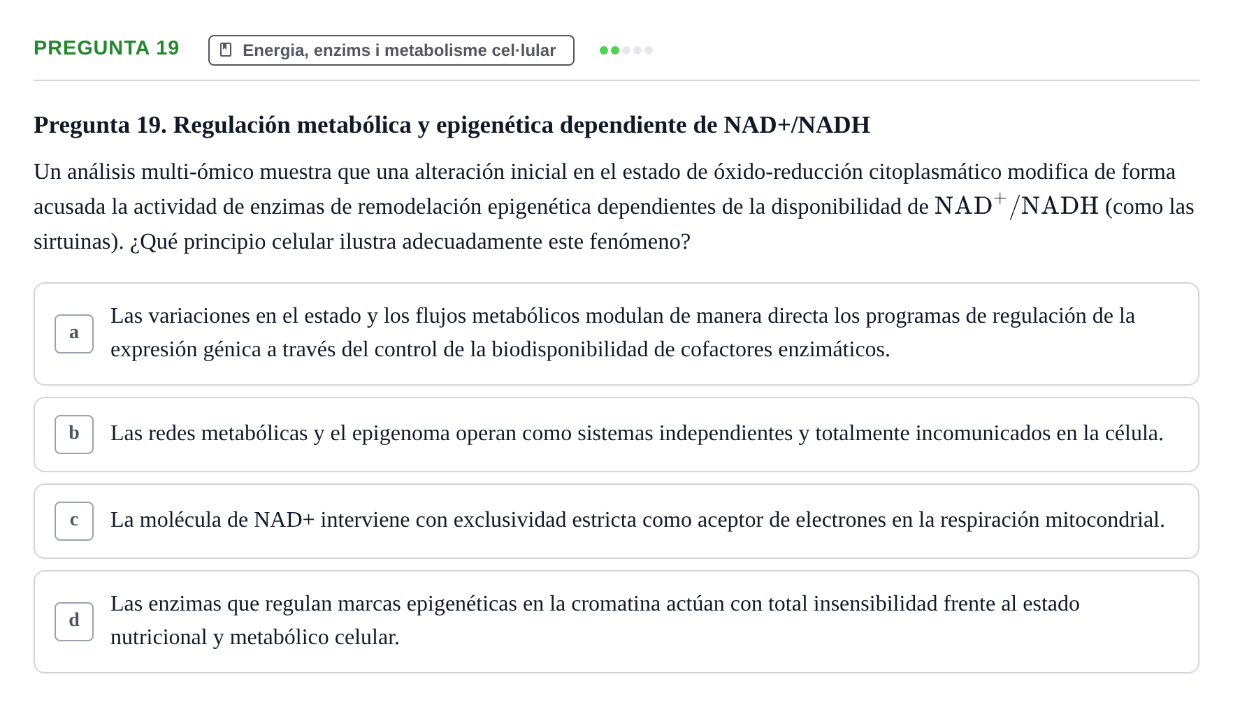 Enunciado: Pregunta 19