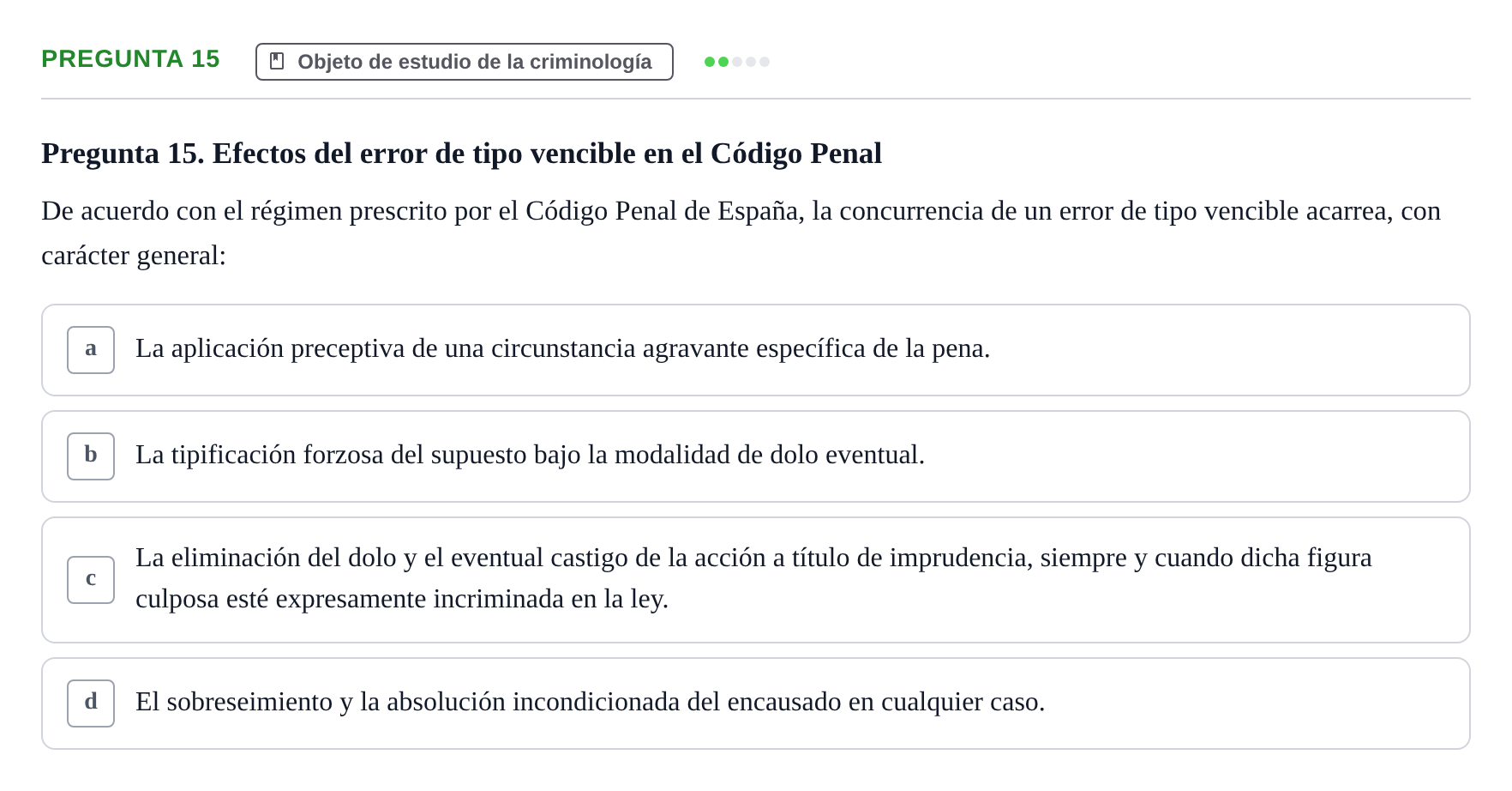 Enunciado: Pregunta 15
