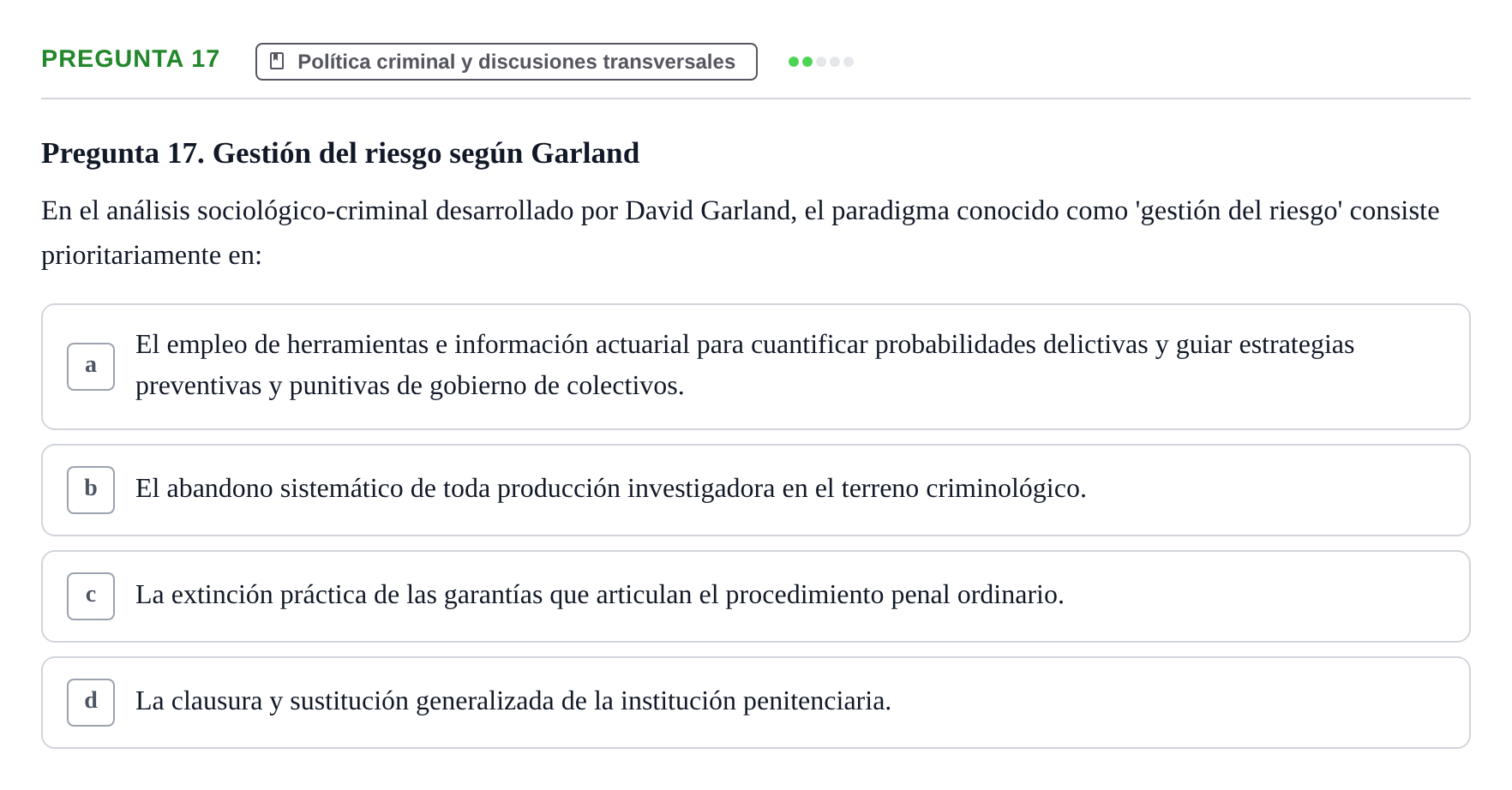 Enunciado: Pregunta 17