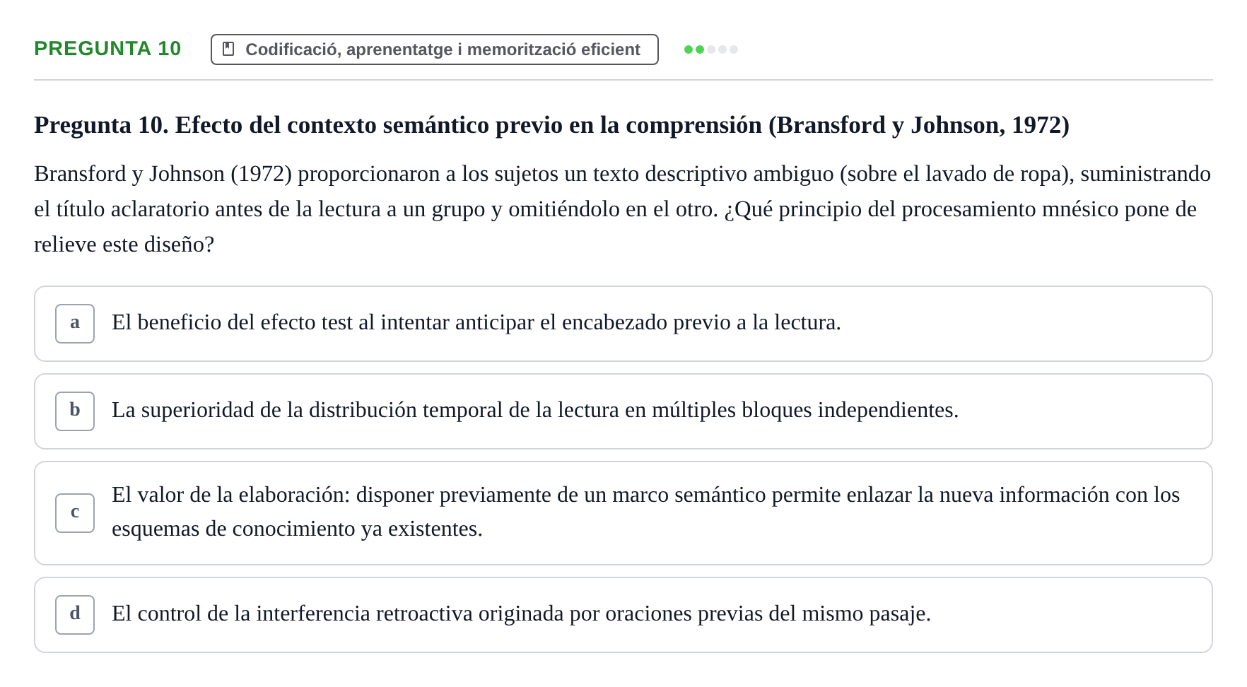 Enunciado: Pregunta 10 · Memoria I Representació UB 2008