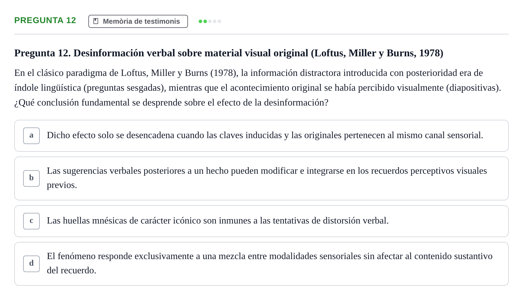 Enunciado: Pregunta 12 · Memoria I Representació UB 2008