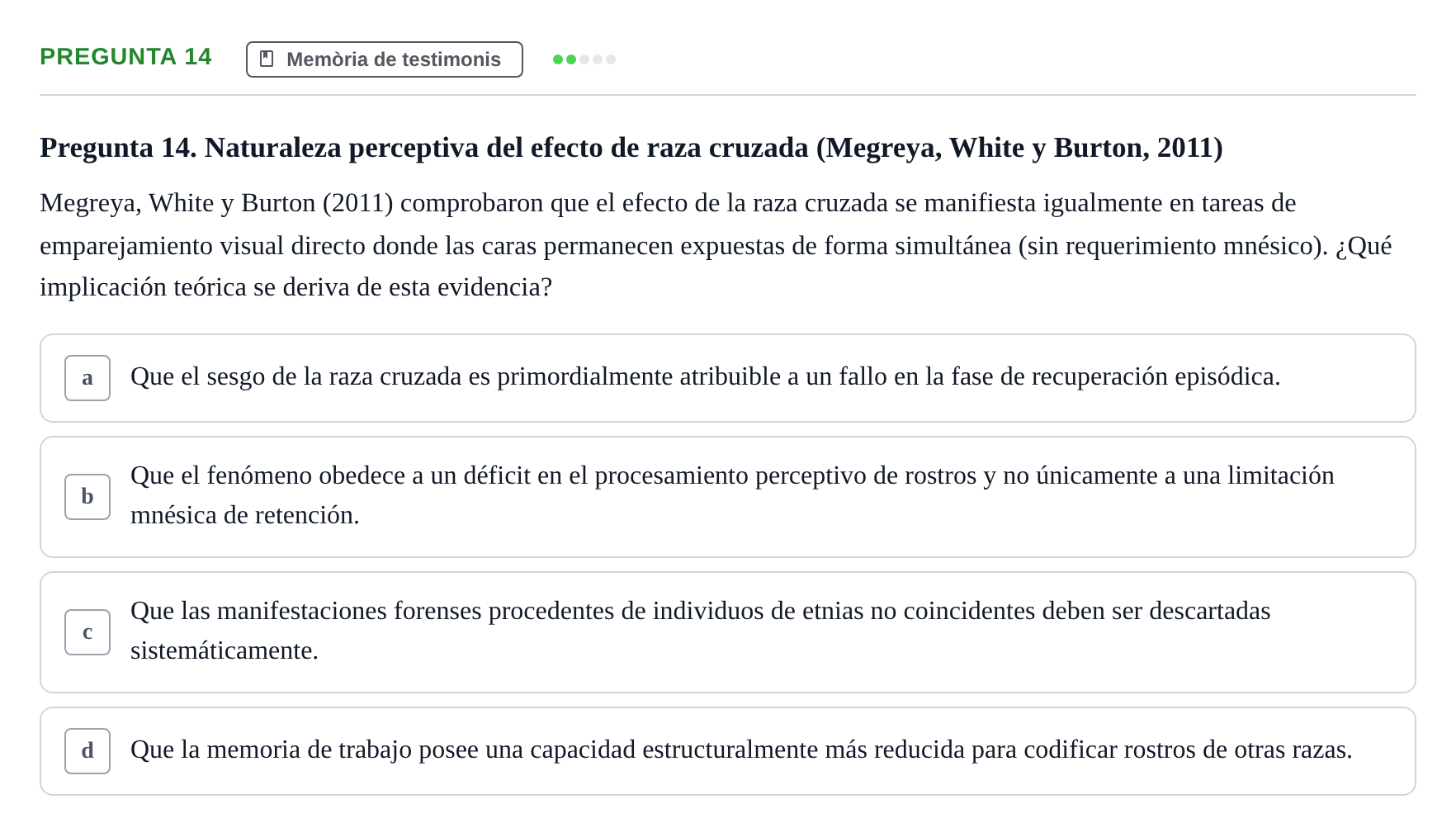 Enunciado: Pregunta 14 · Memoria I Representació UB 2008