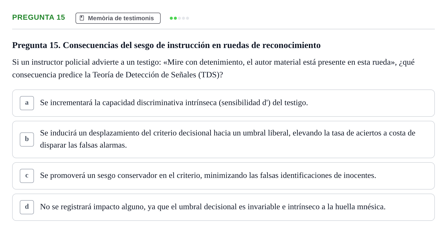 Enunciado: Pregunta 15 · Memoria I Representació UB 2008