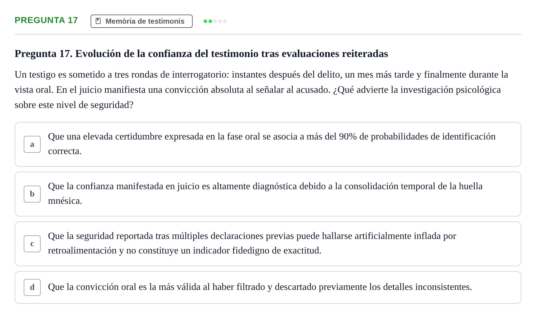 Enunciado: Pregunta 17 · Memoria I Representació UB 2008
