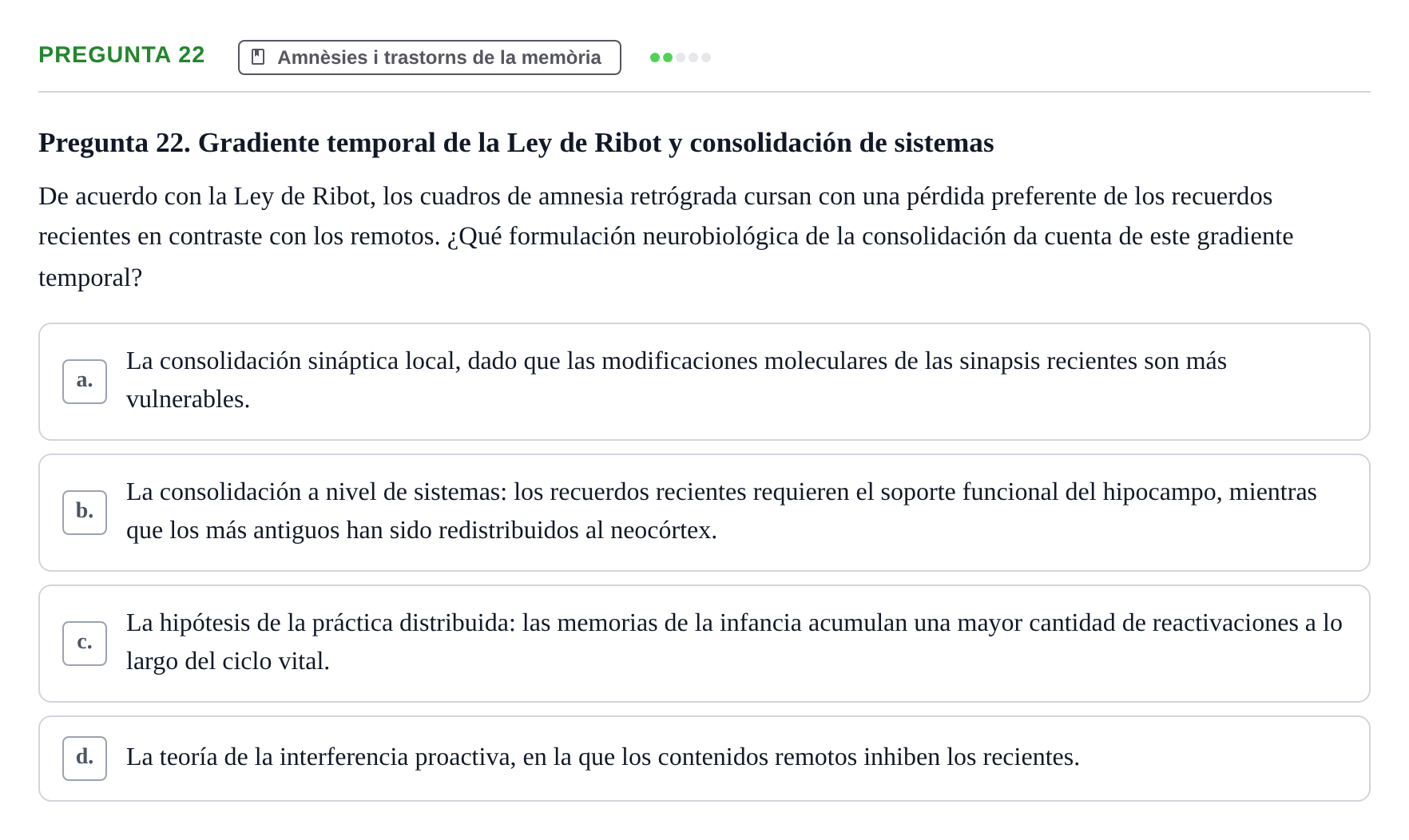 Enunciado: Pregunta 22 · Memoria I Representació UB 2008