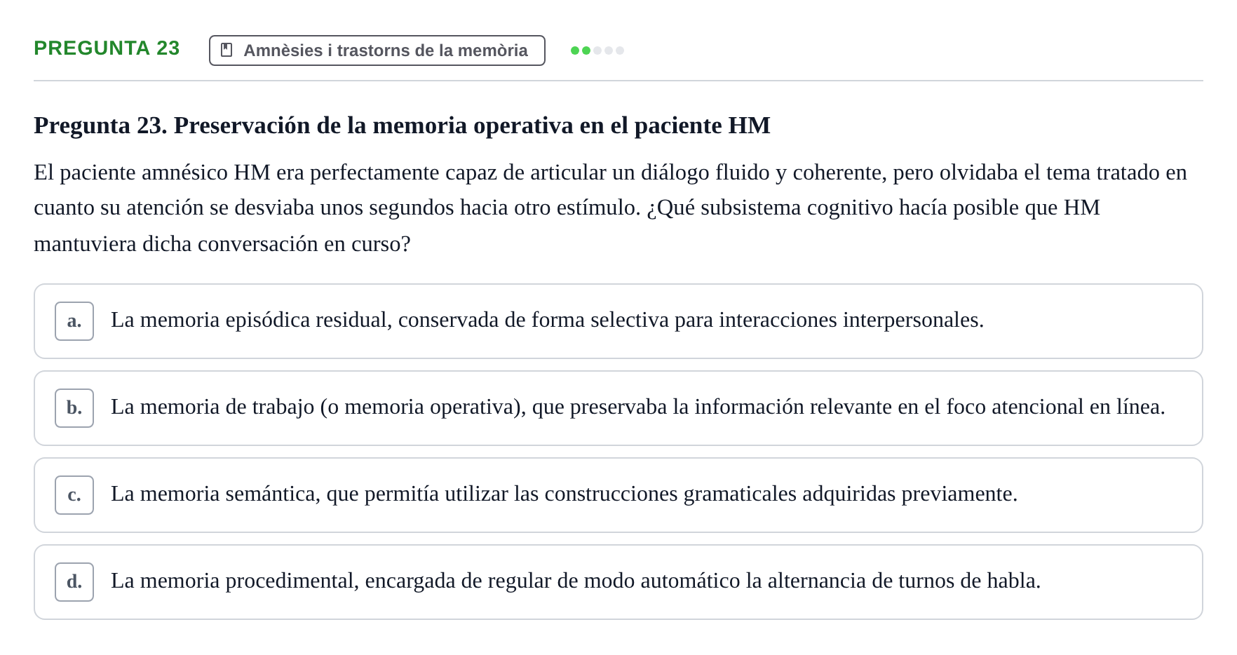 Enunciado: Pregunta 23 · Memoria I Representació UB 2008