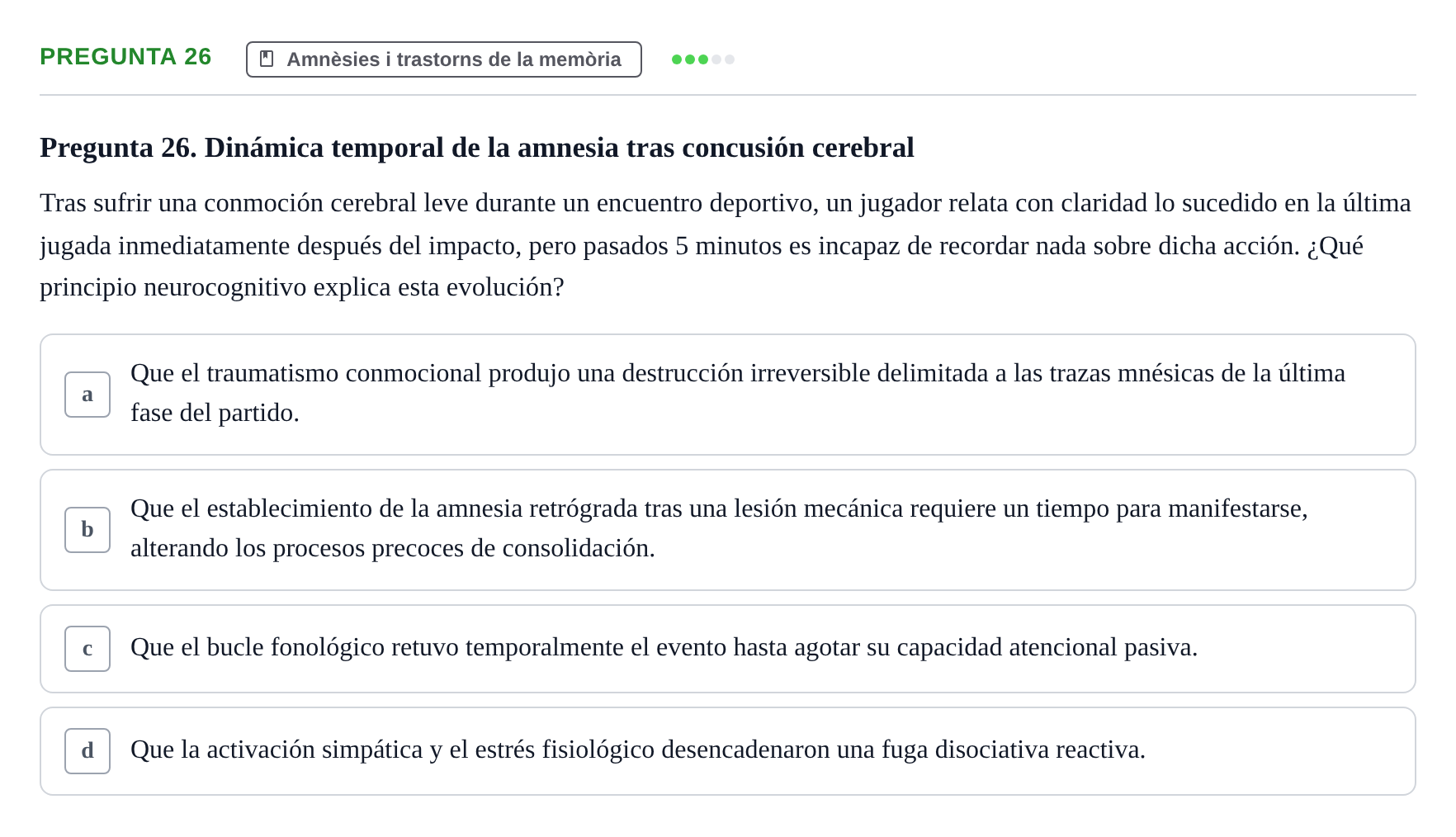 Enunciado: Pregunta 26 · Memoria I Representació UB 2008
