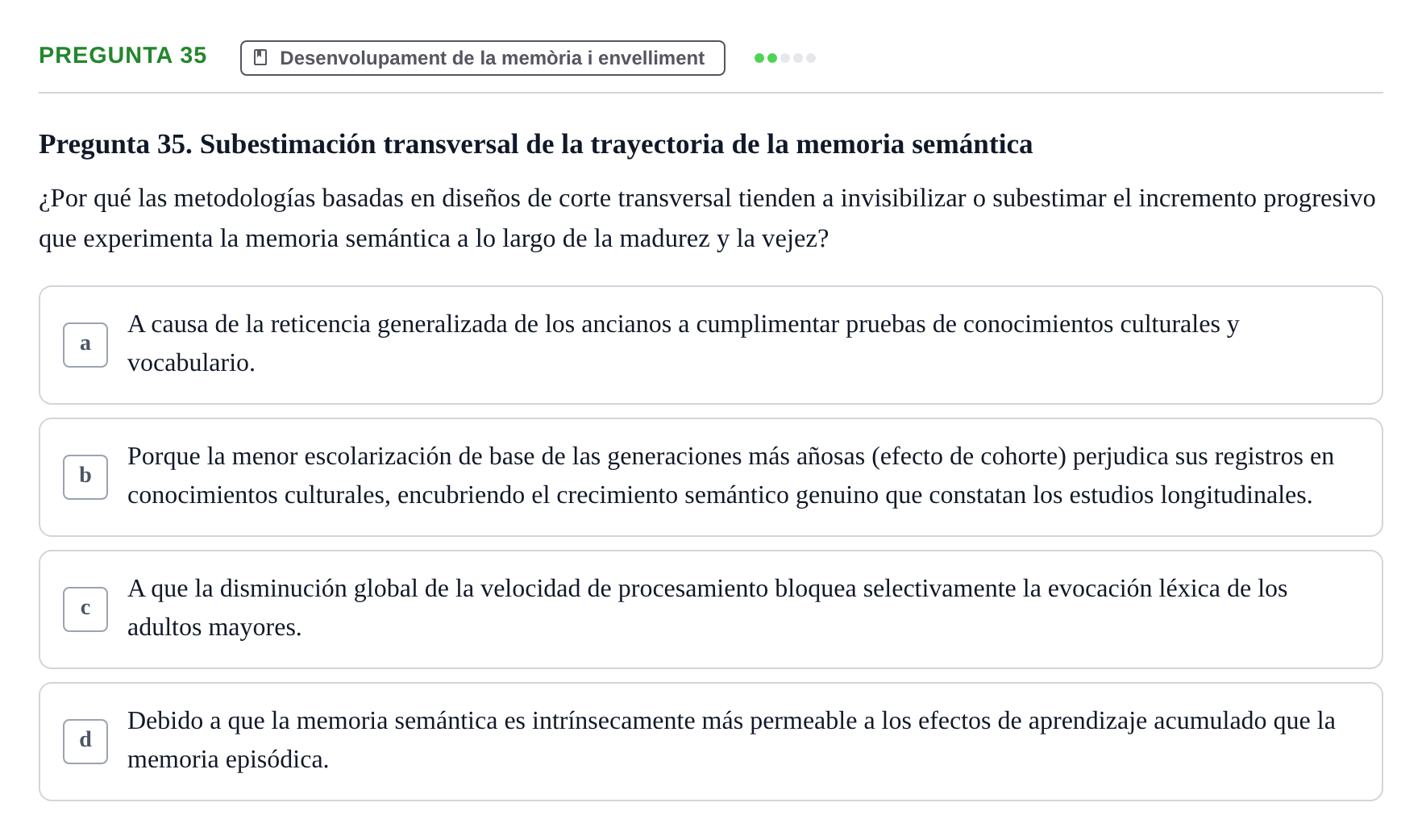 Enunciado: Pregunta 35 · Memoria I Representació UB 2008