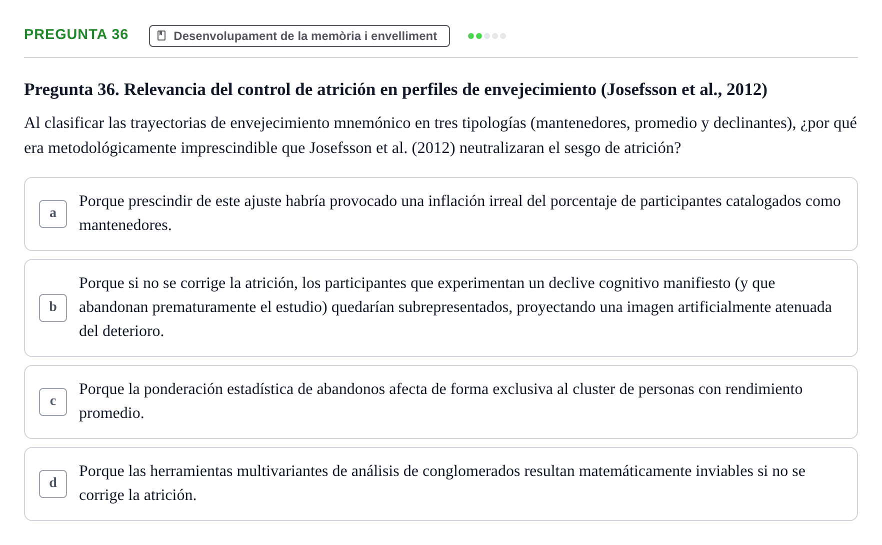 Enunciado: Pregunta 36 · Memoria I Representació UB 2008