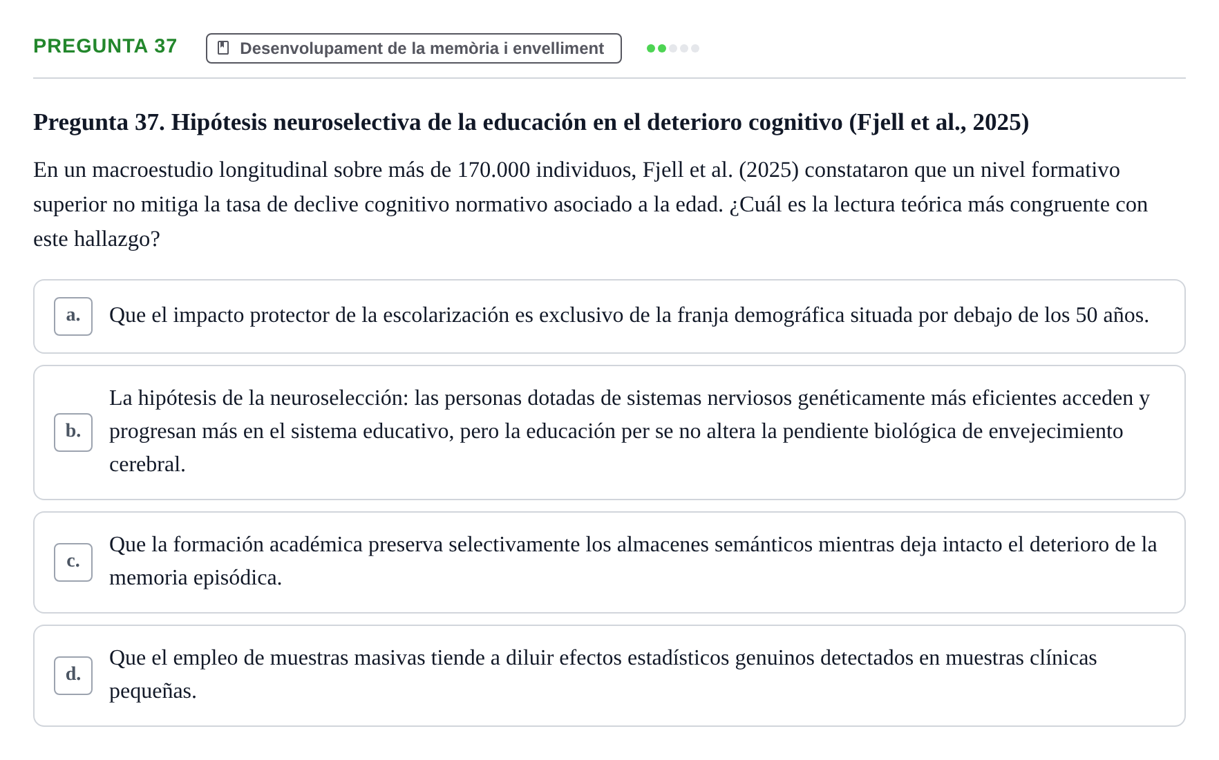Enunciado: Pregunta 37 · Memoria I Representació UB 2008