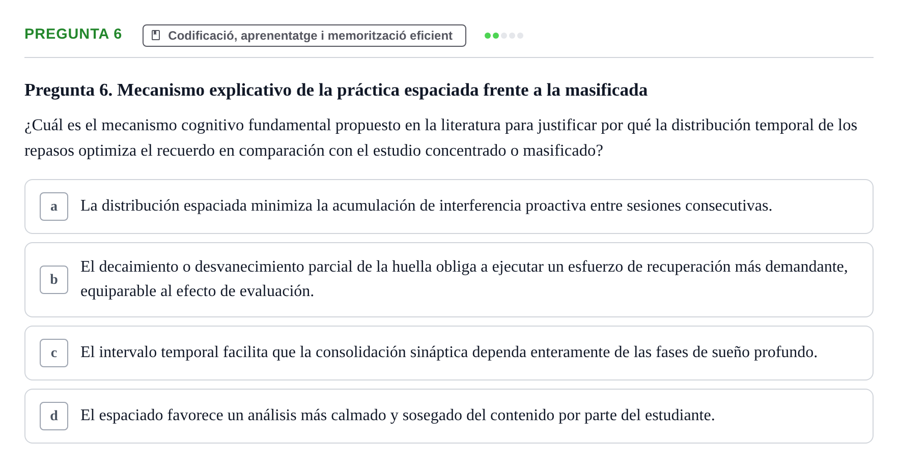 Enunciado: Pregunta 6 · Memoria I Representació UB 2008