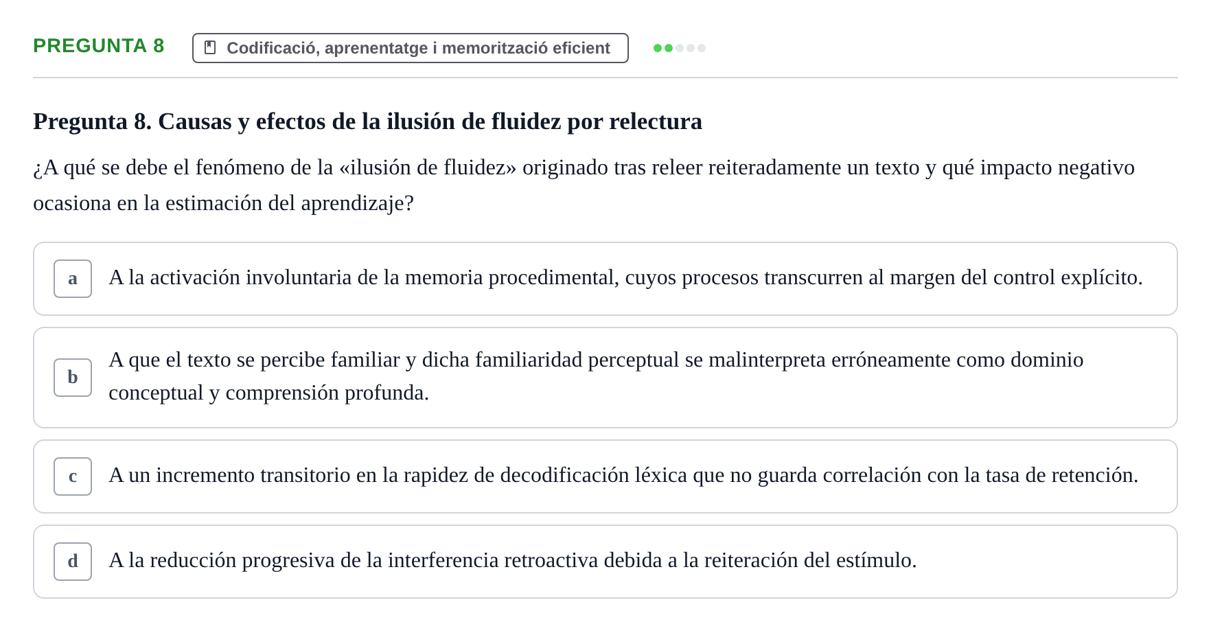 Enunciado: Pregunta 8 · Memoria I Representació UB 2008