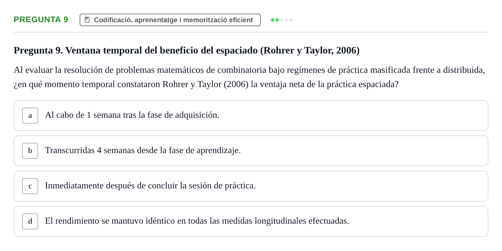 Enunciado: Pregunta 9 · Memoria I Representació UB 2008