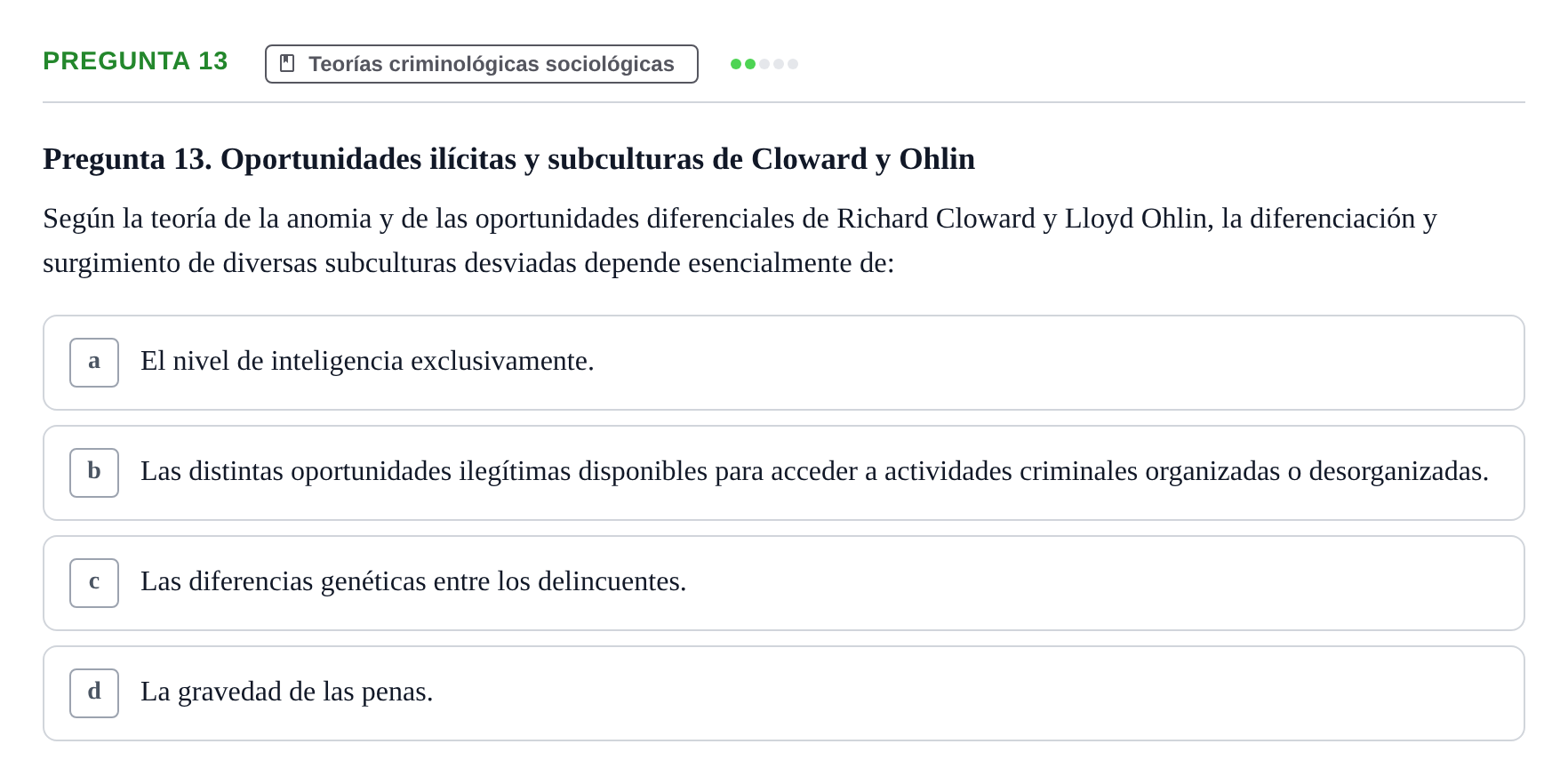 Enunciado: Pregunta 13