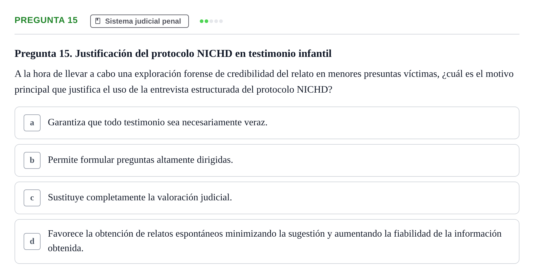 Enunciado: Pregunta 15