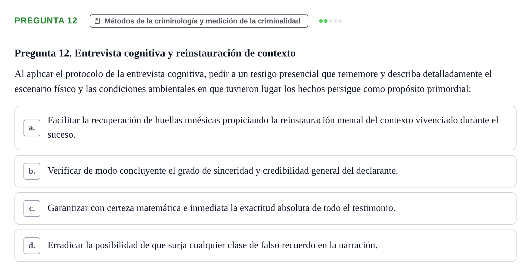Enunciado: Pregunta 12
