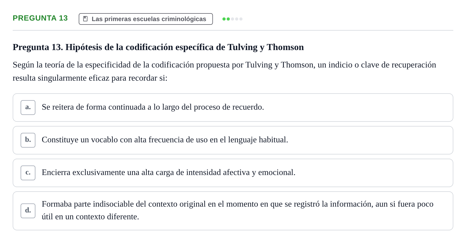 Enunciado: Pregunta 13