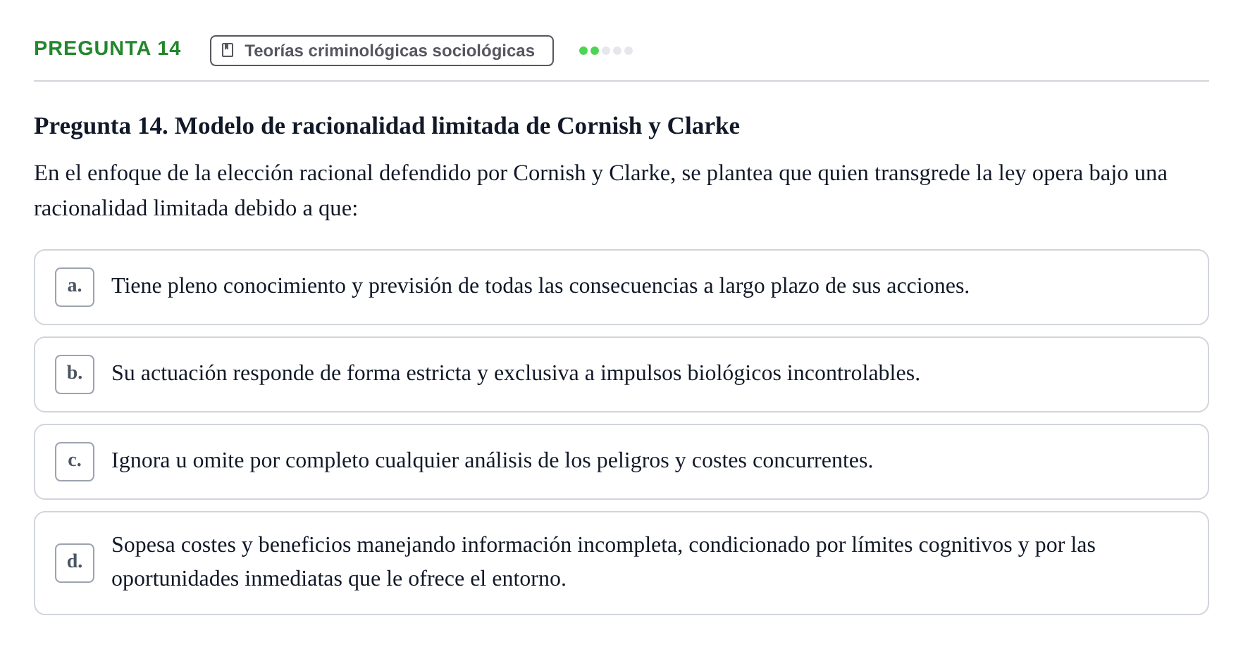 Enunciado: Pregunta 14