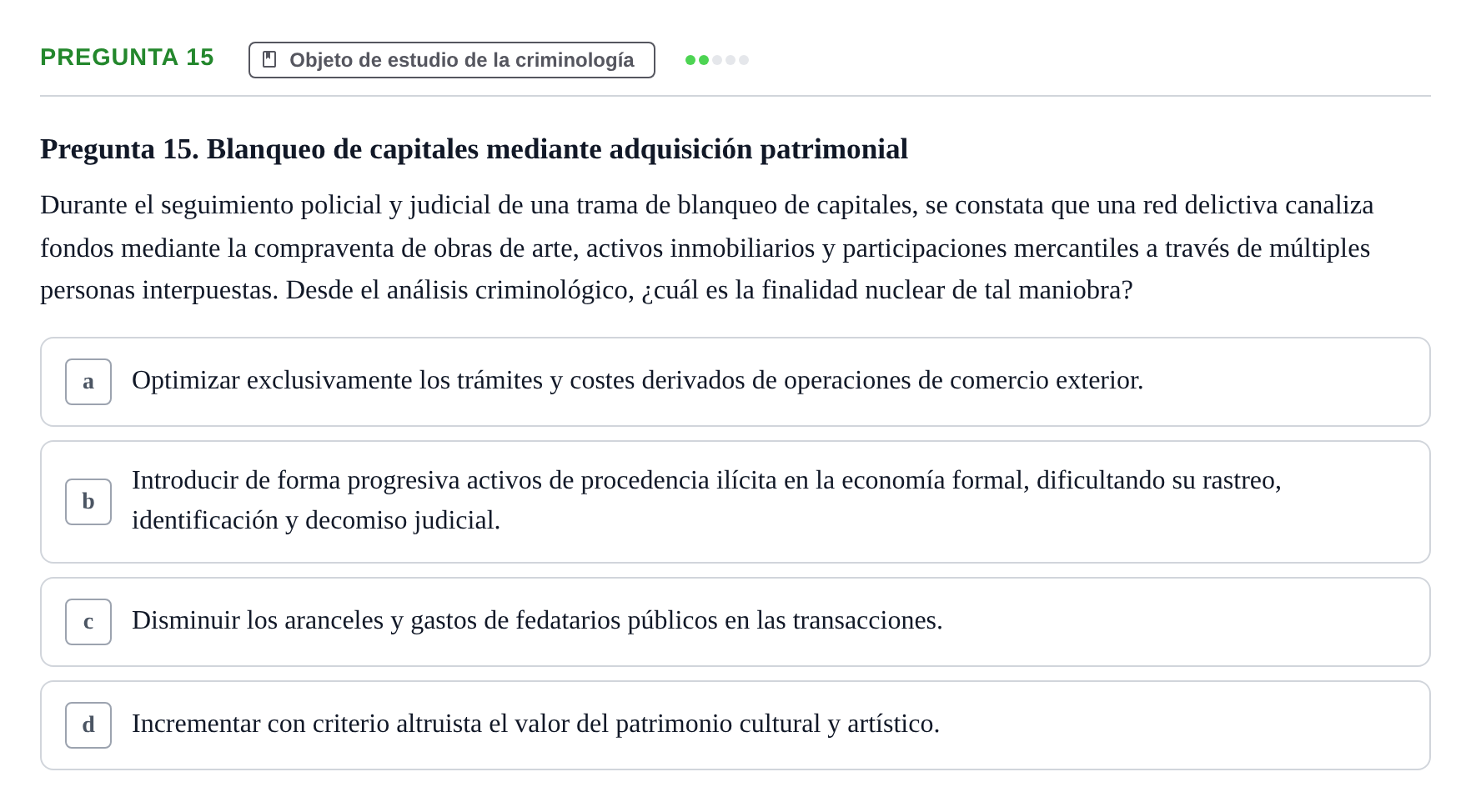 Enunciado: Pregunta 15