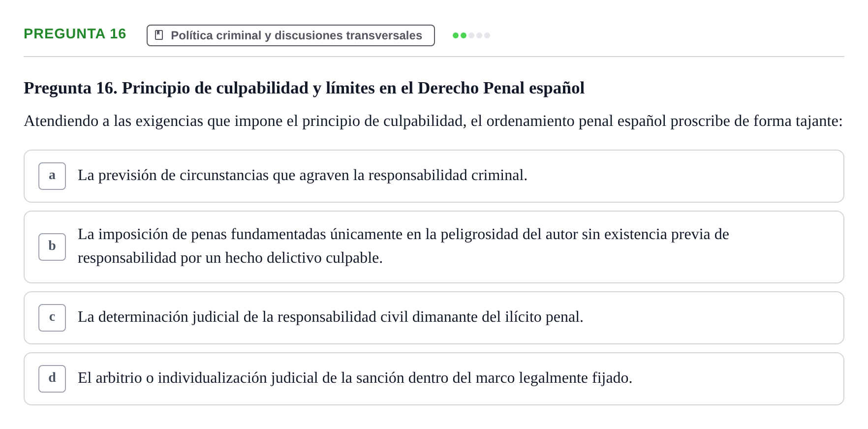 Enunciado: Pregunta 16