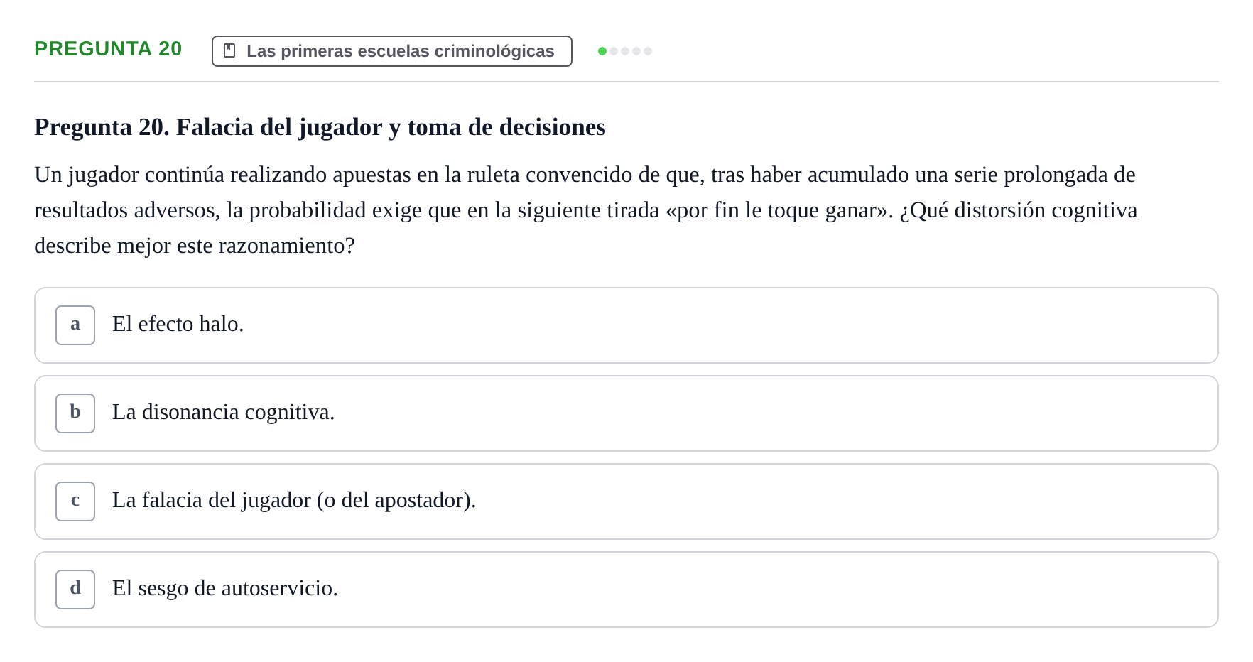 Enunciado: Pregunta 20